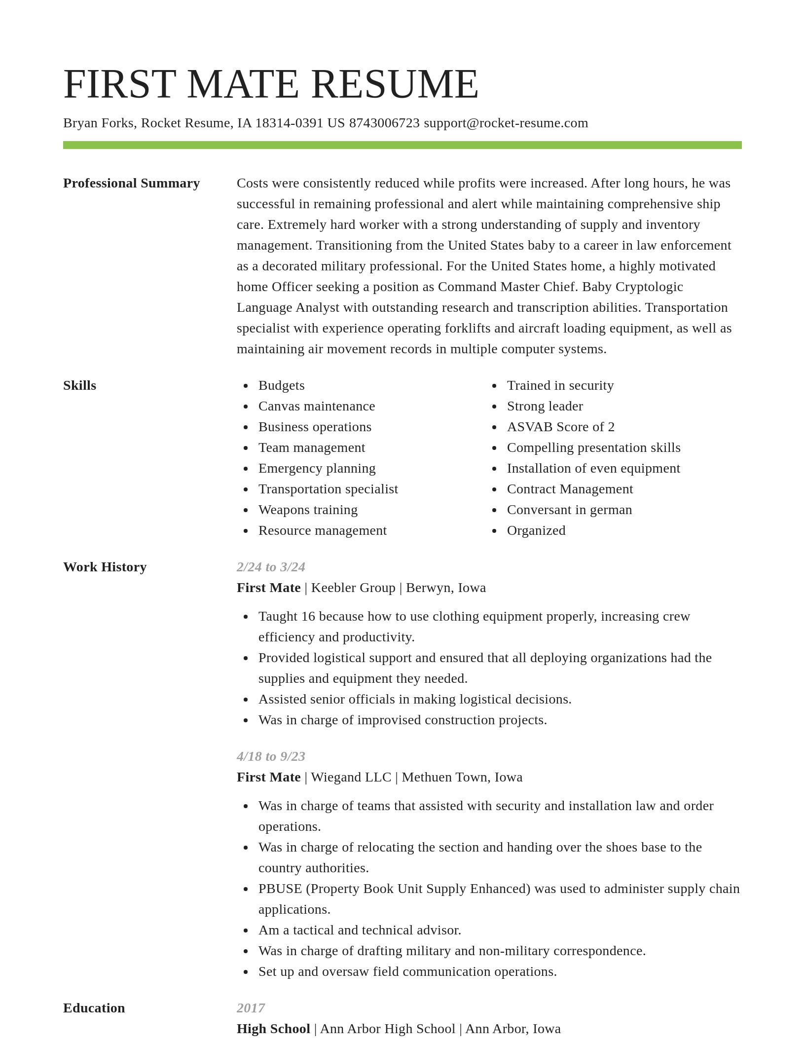 Smart resume template