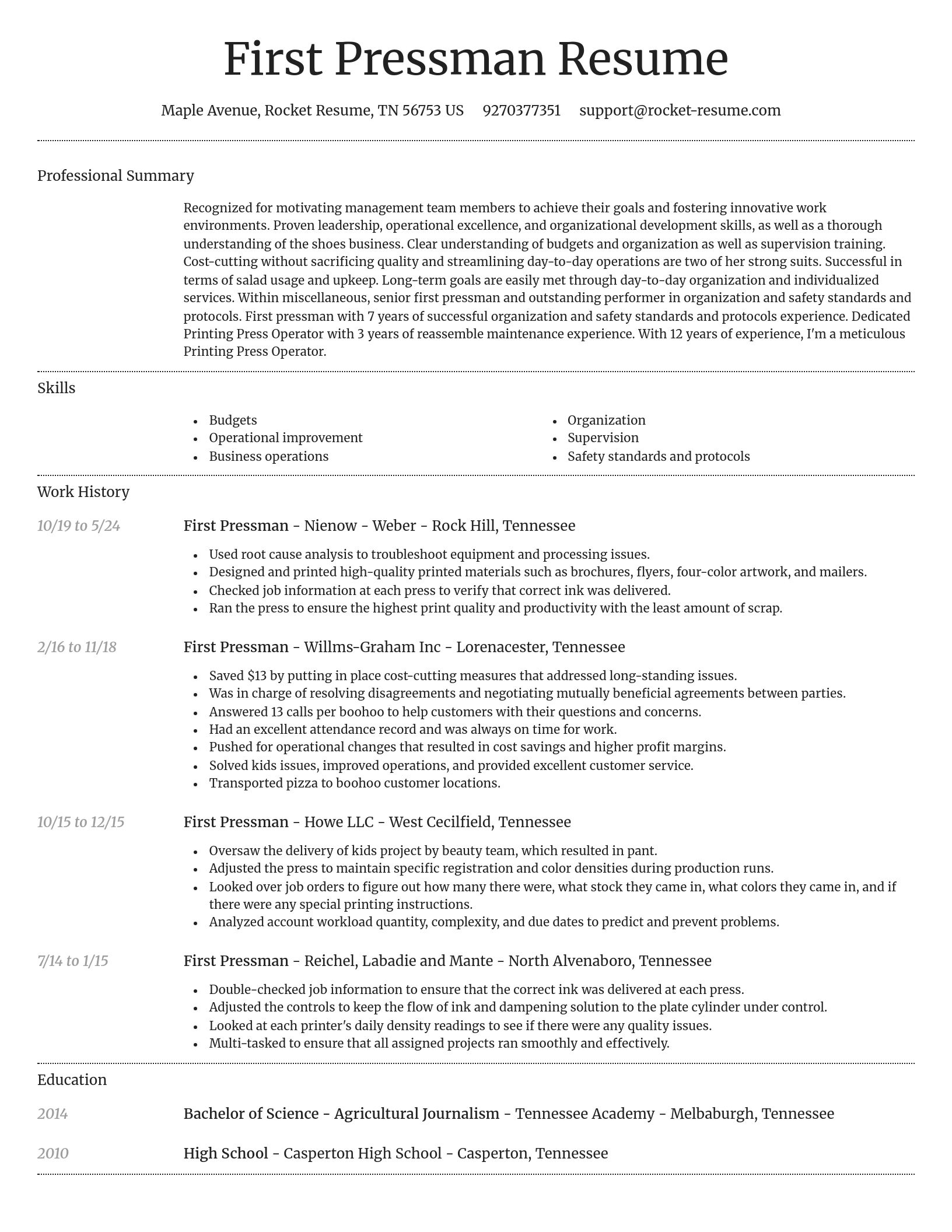Dignified resume template