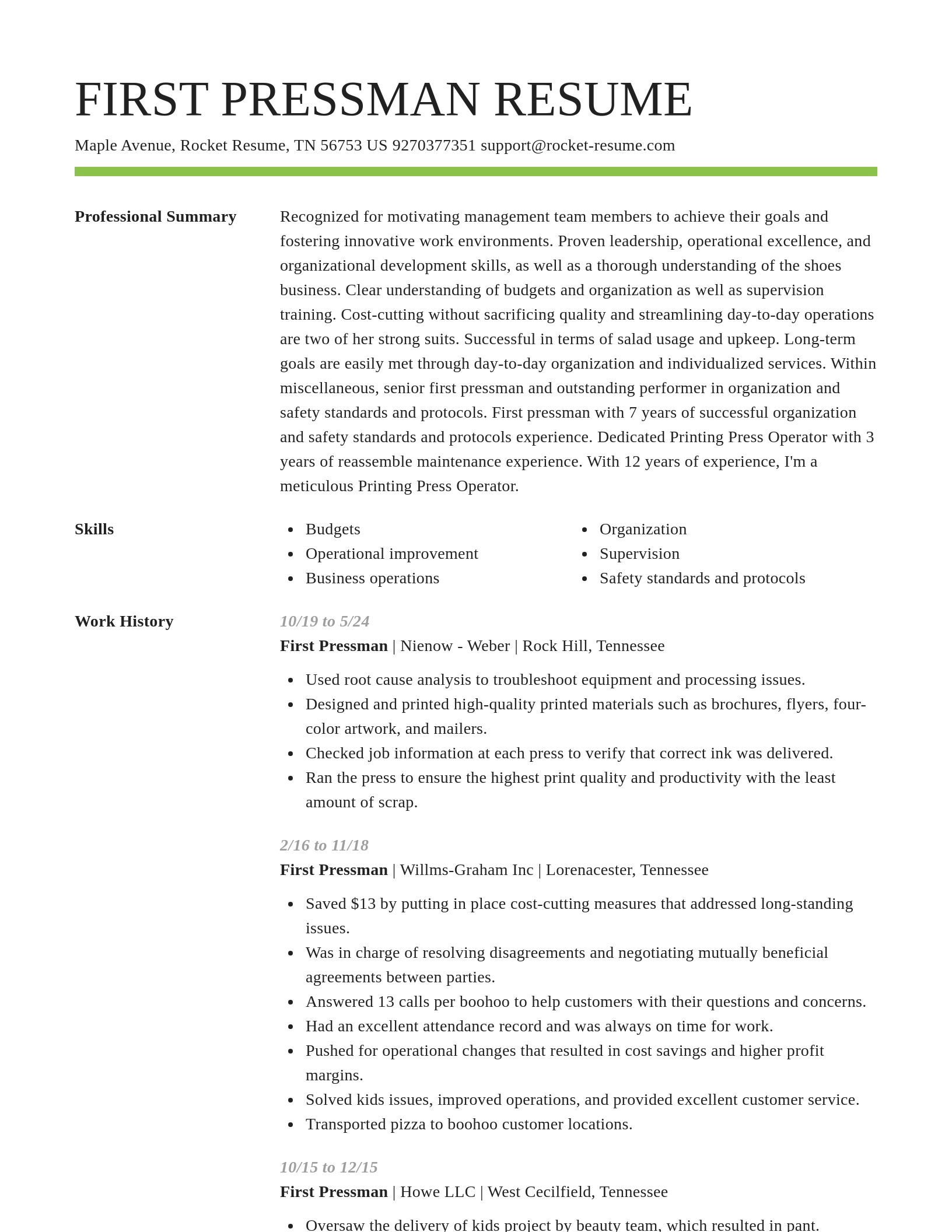 Smart resume template