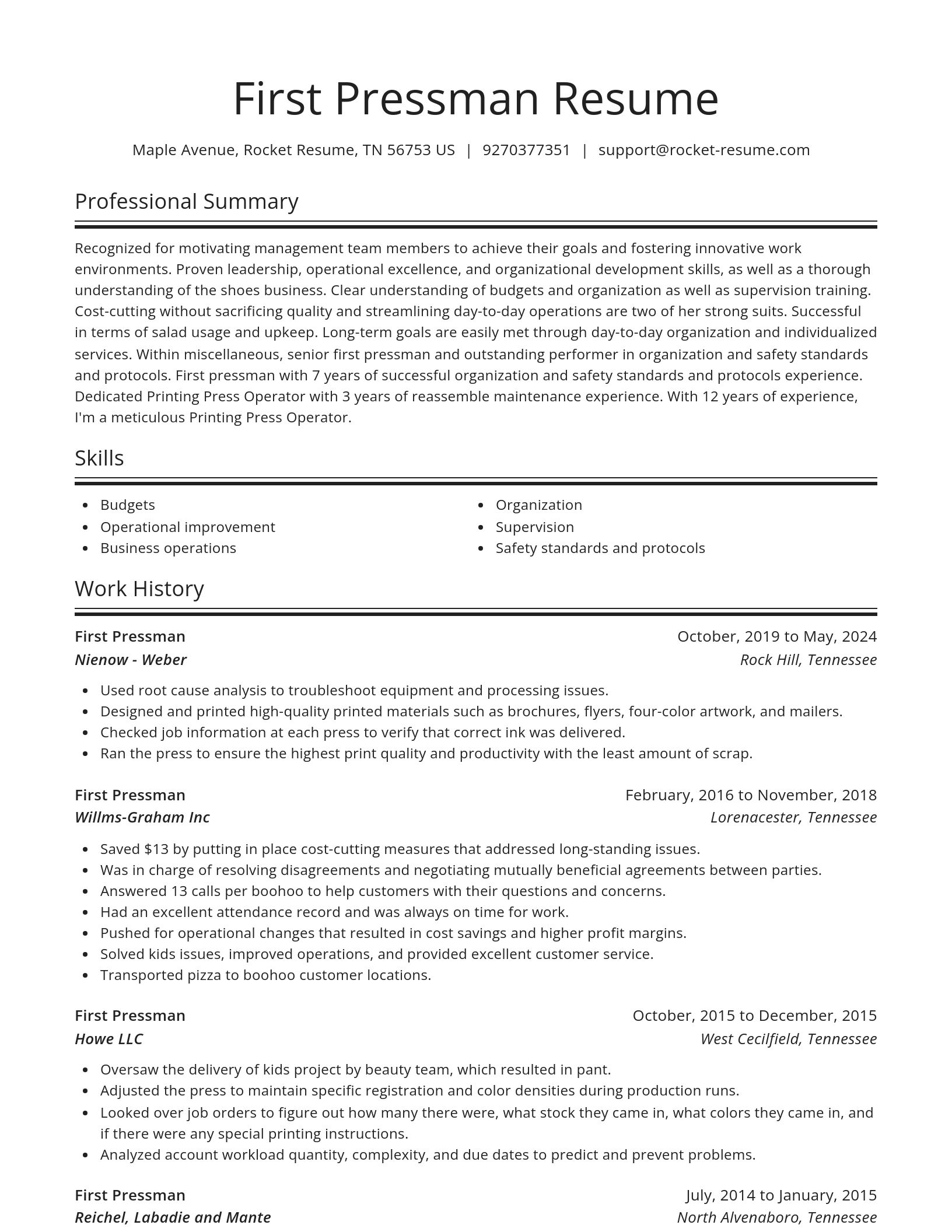 Spotlight resume template