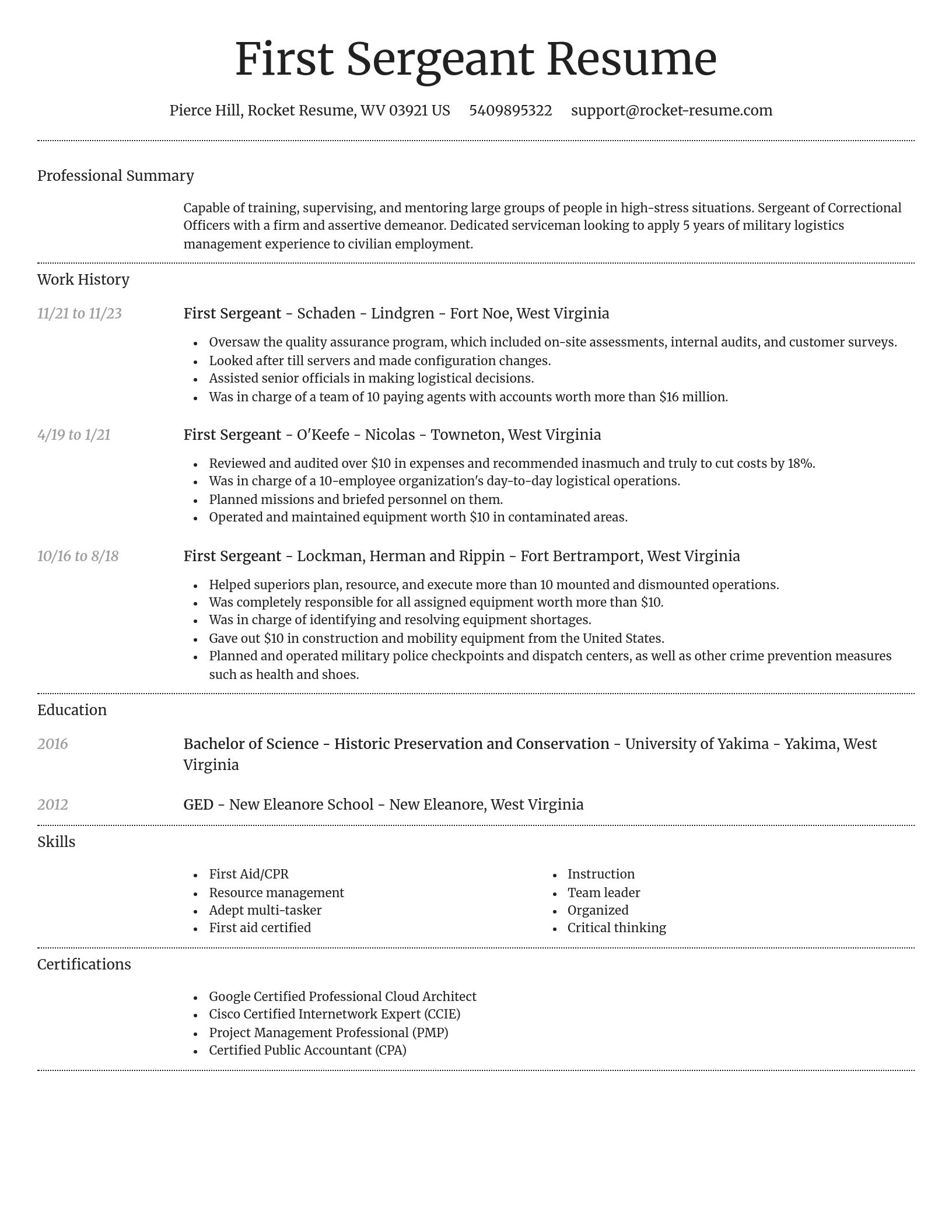 Dignified resume template