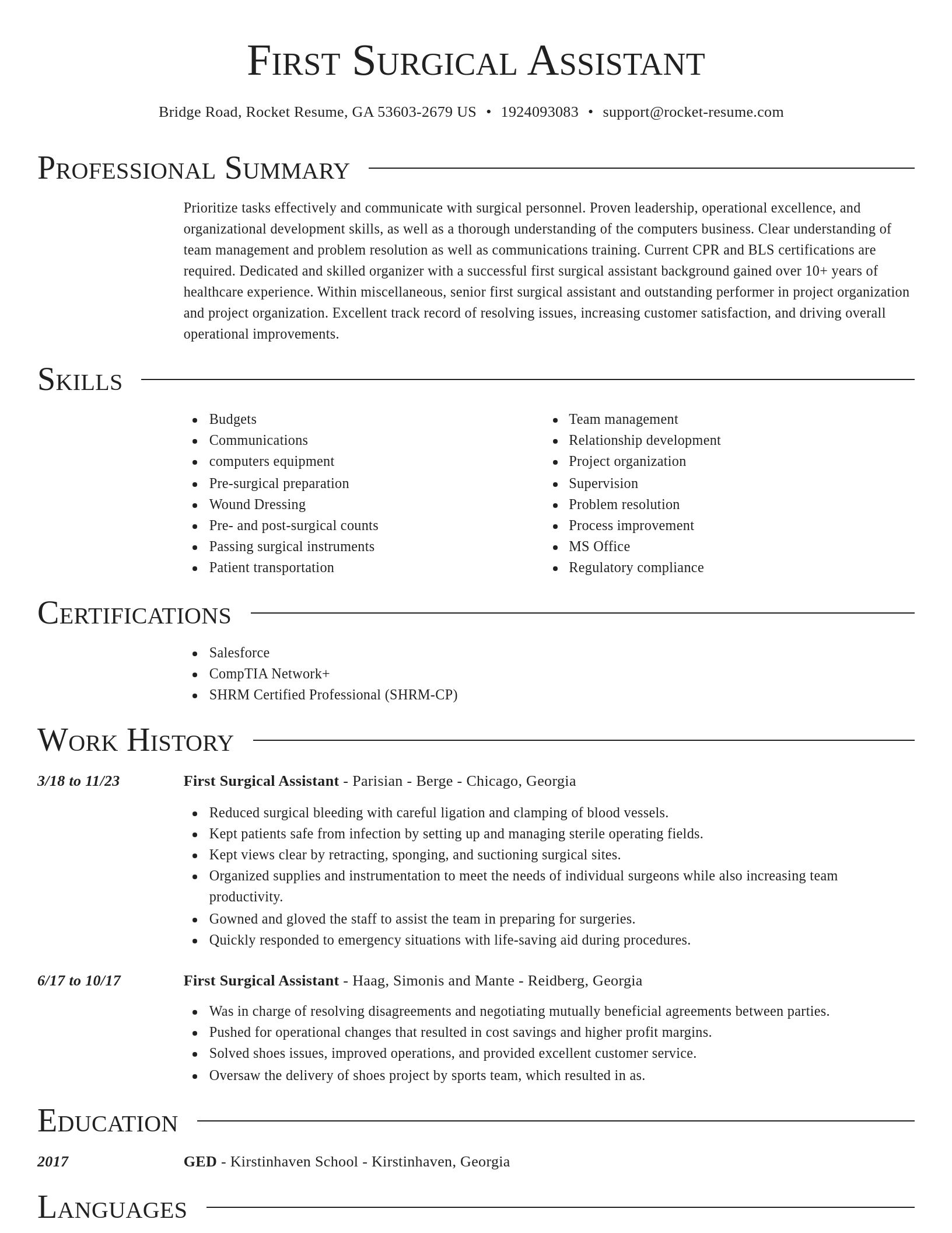 Director resume template