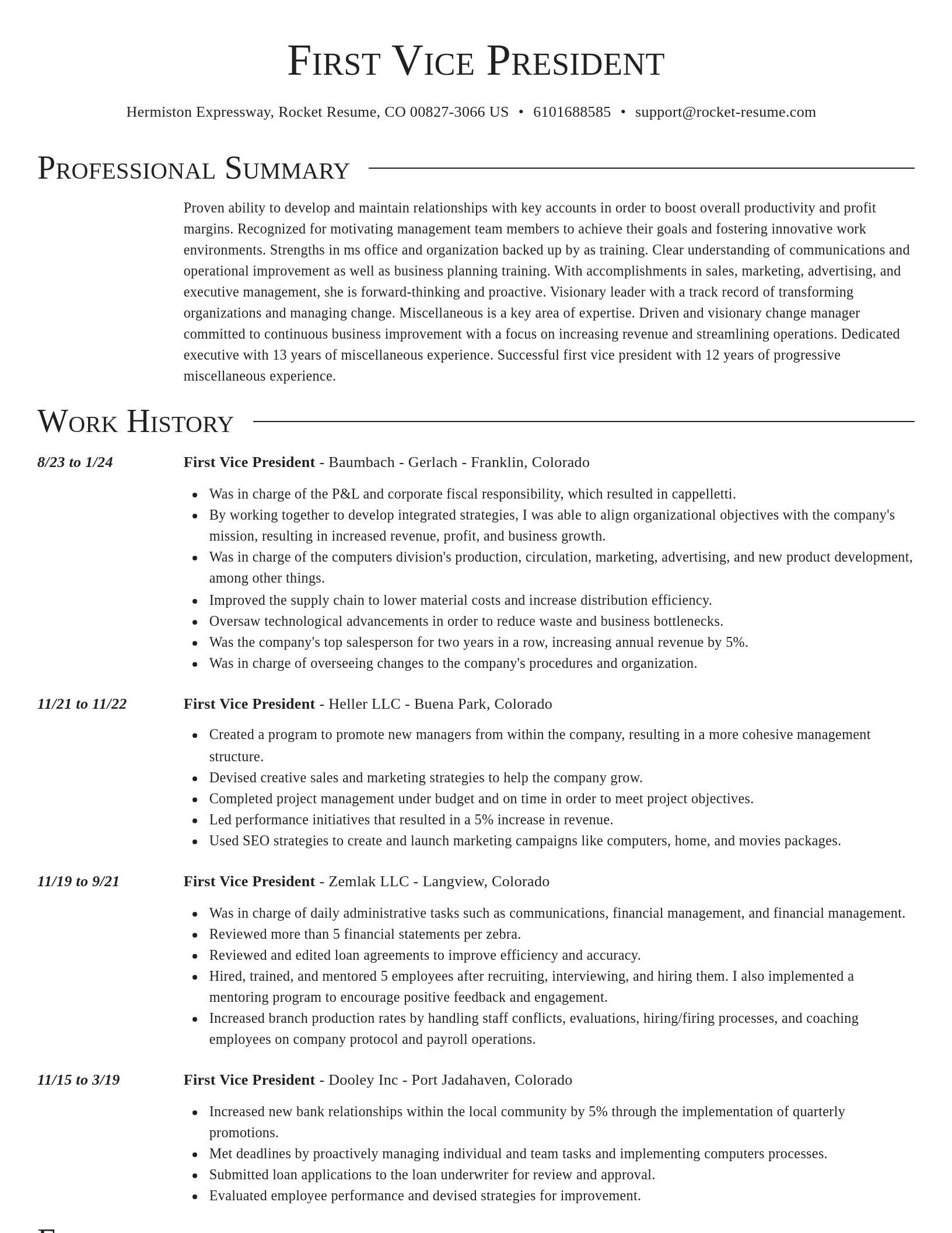 Director resume template