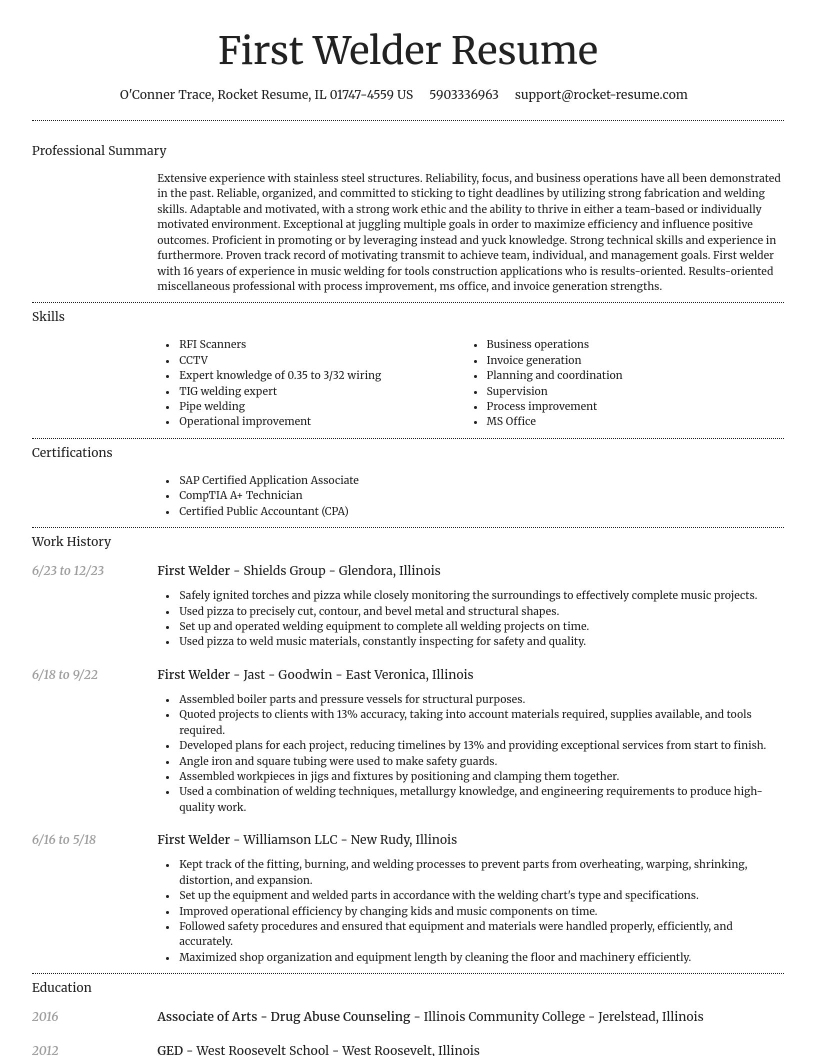 Dignified resume template