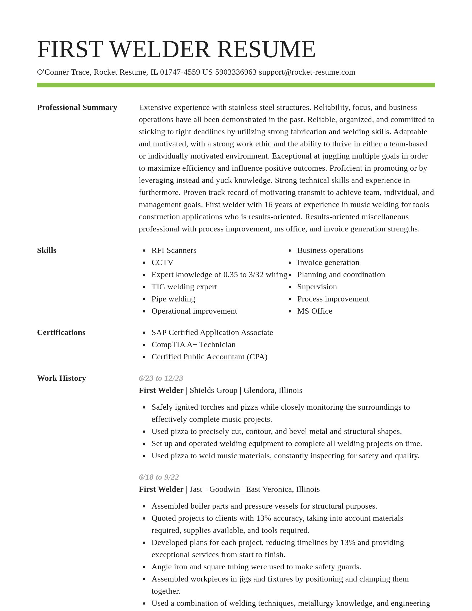 Smart resume template