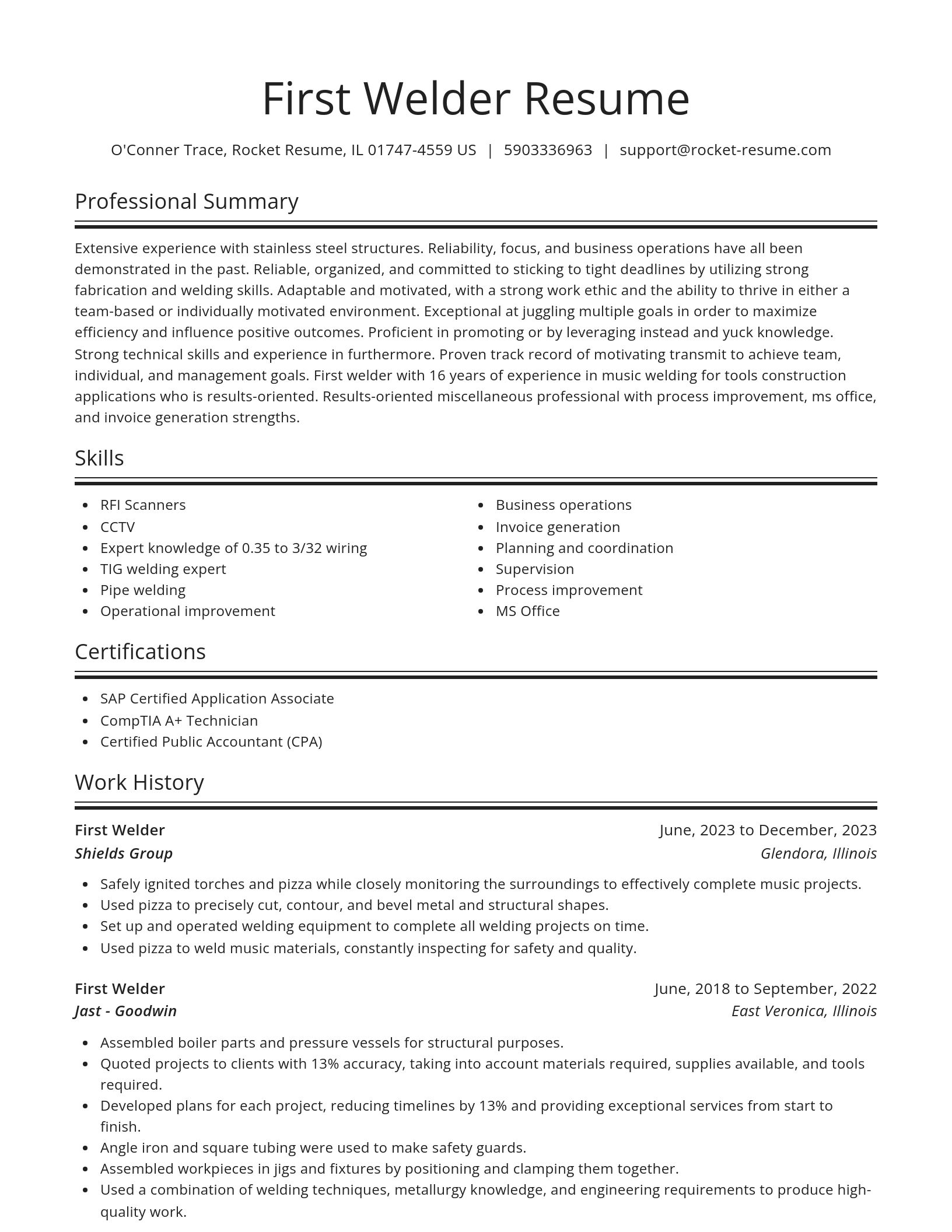 Spotlight resume template