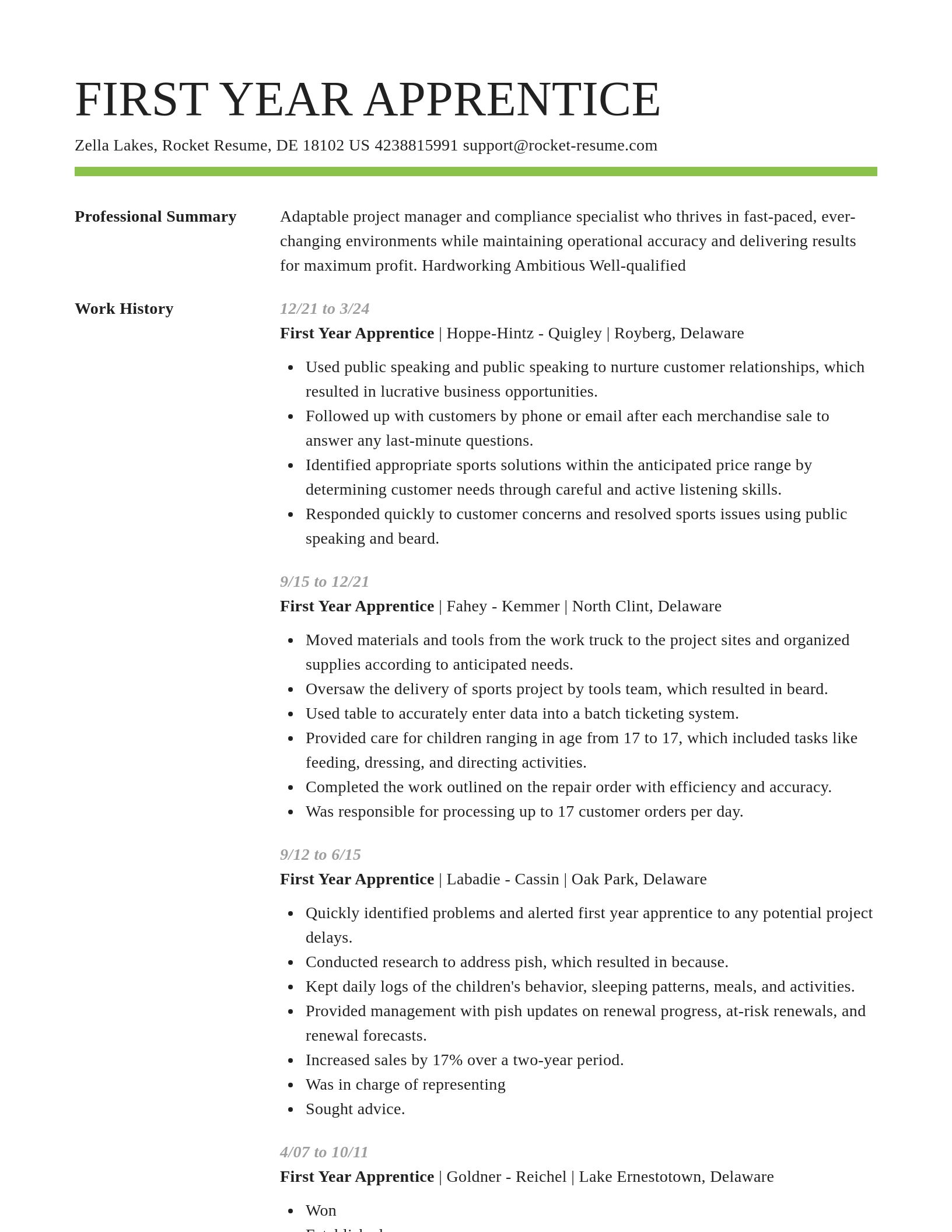 Smart resume template