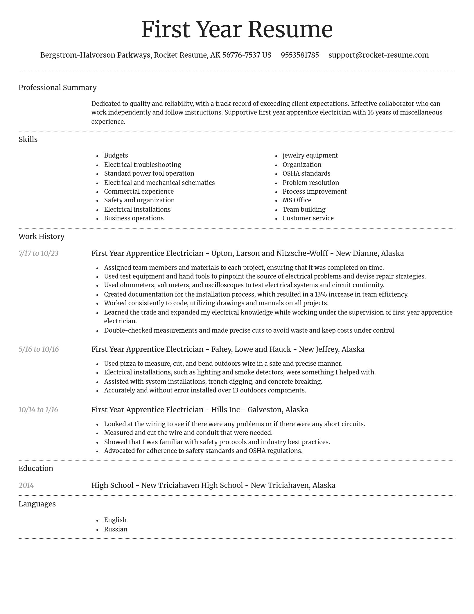 Dignified resume template