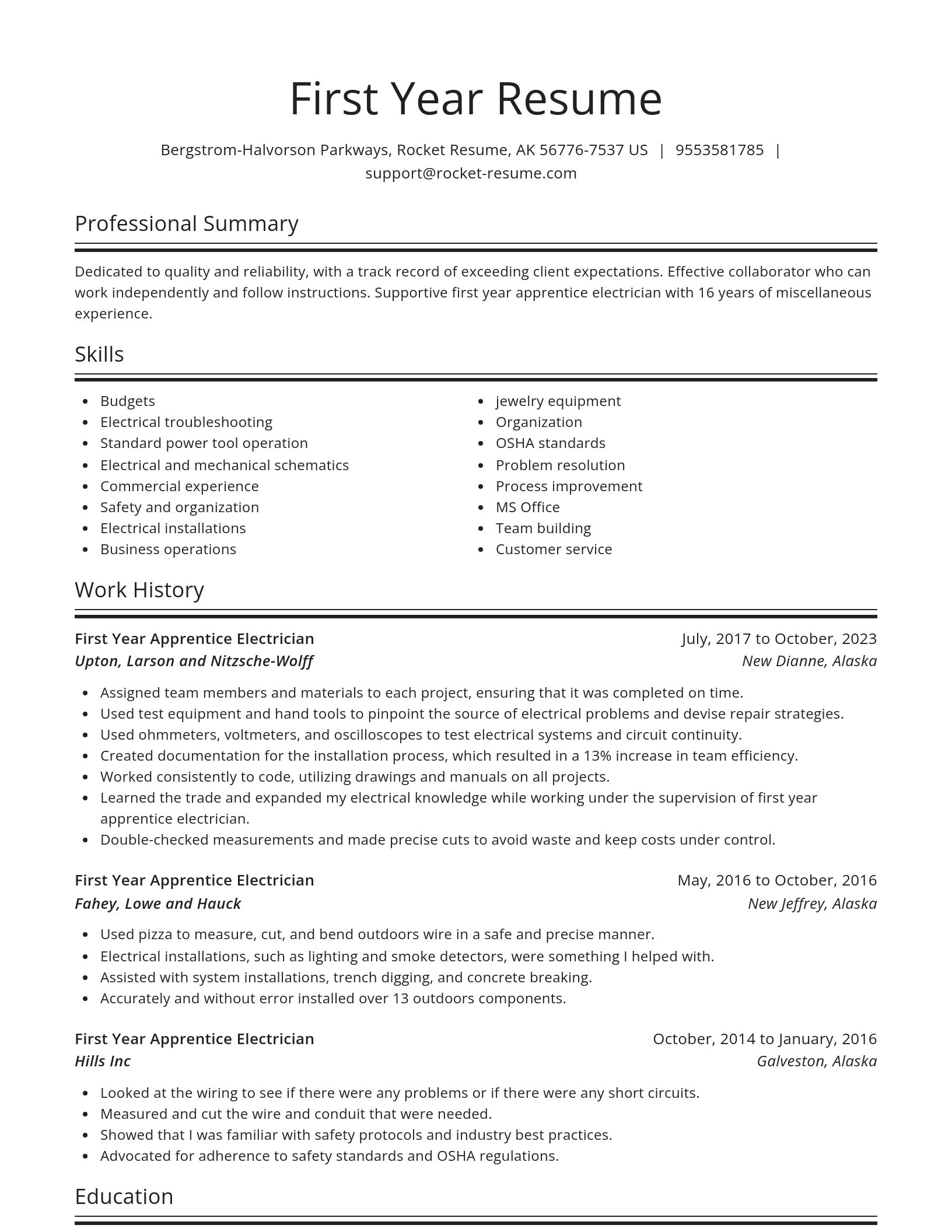 Spotlight resume template