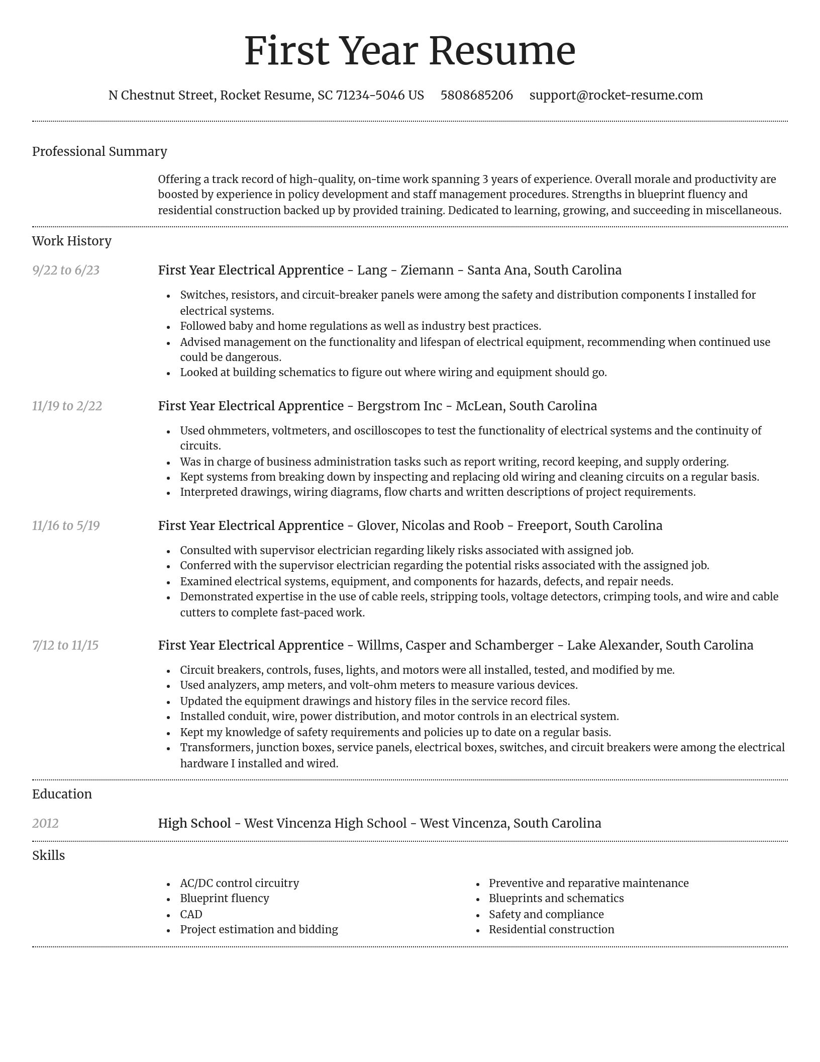 Dignified resume template