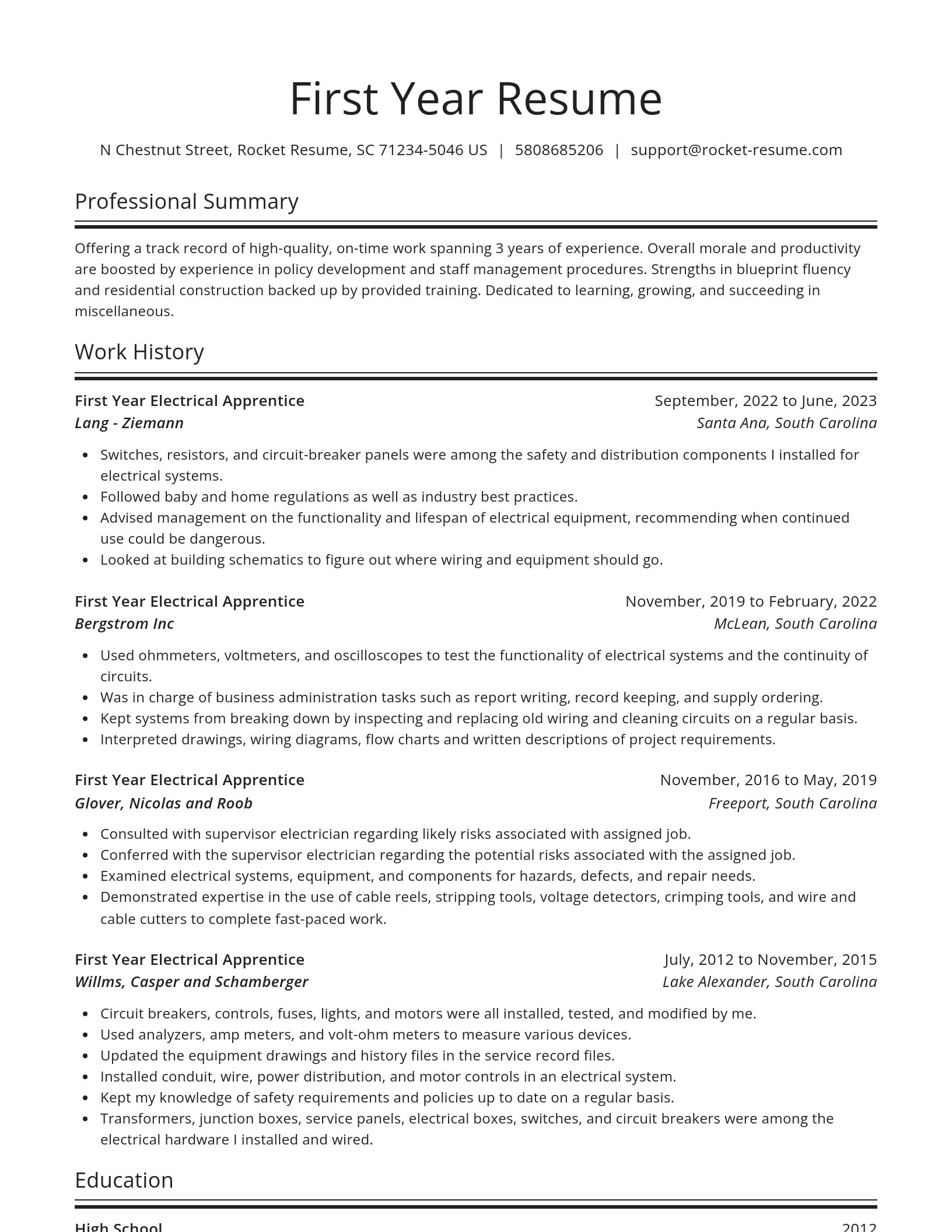 Spotlight resume template