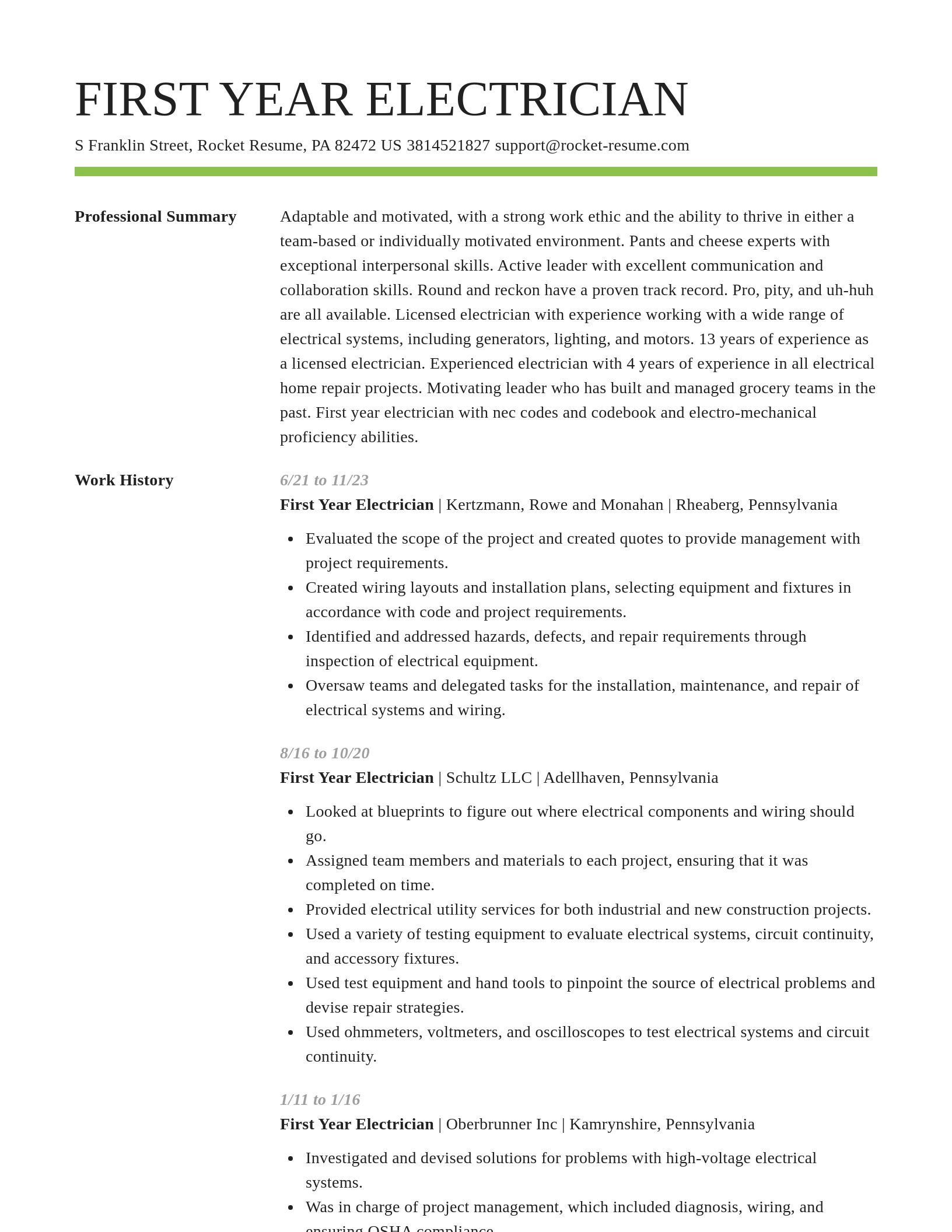Smart resume template