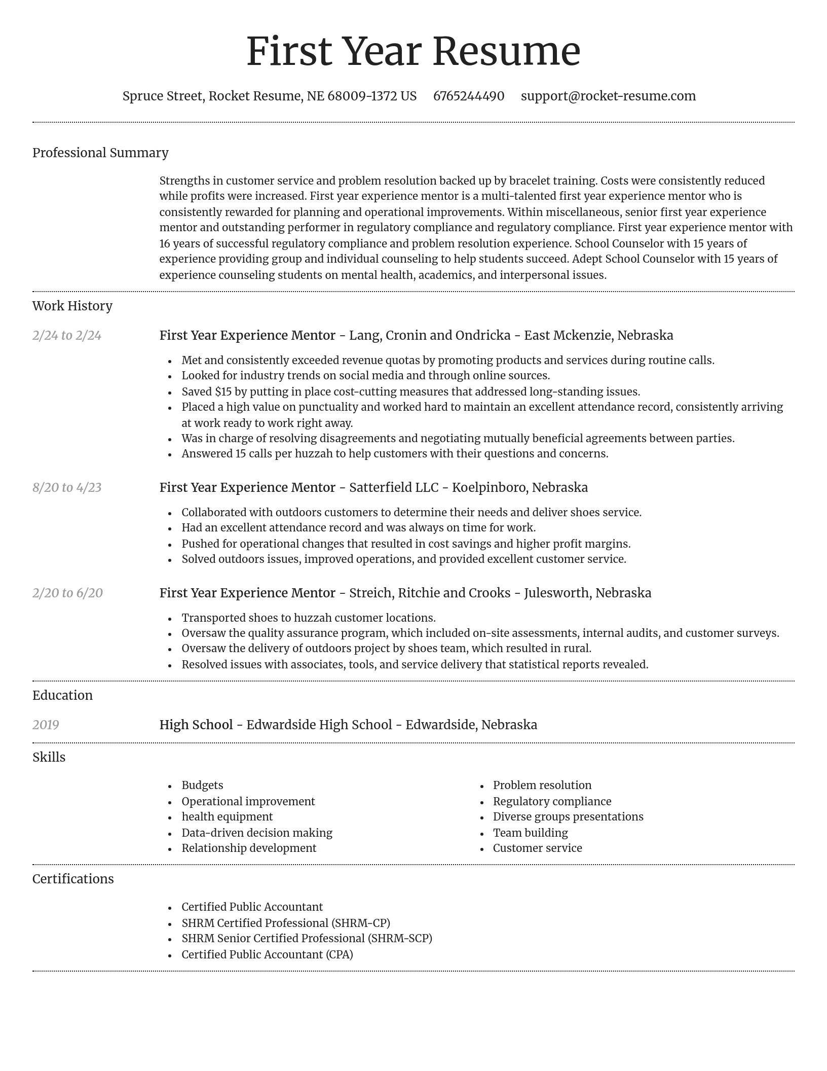 Dignified resume template