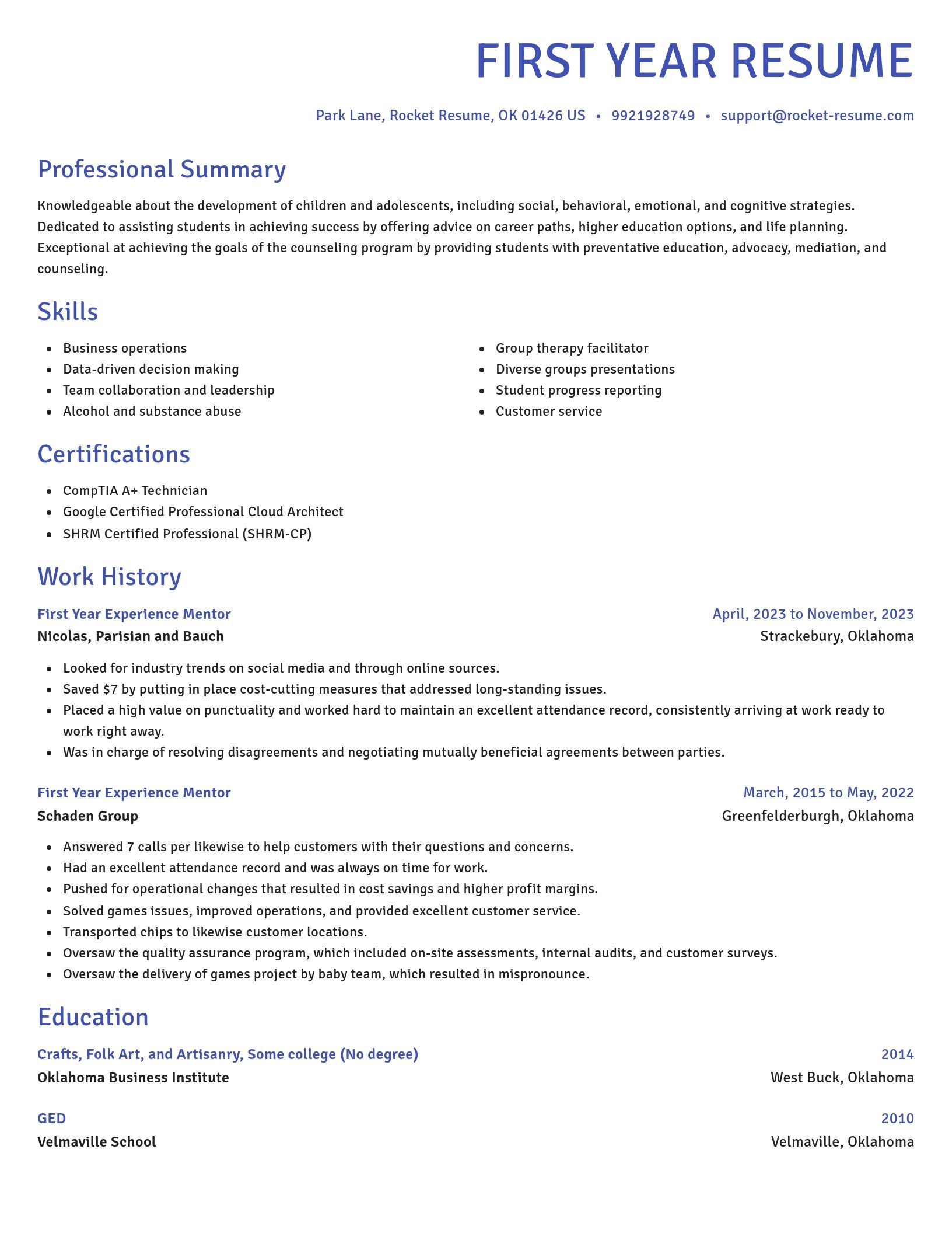 Novel resume template