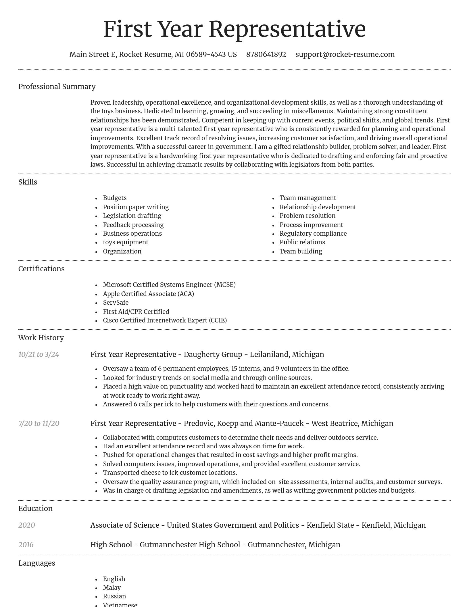 Dignified resume template