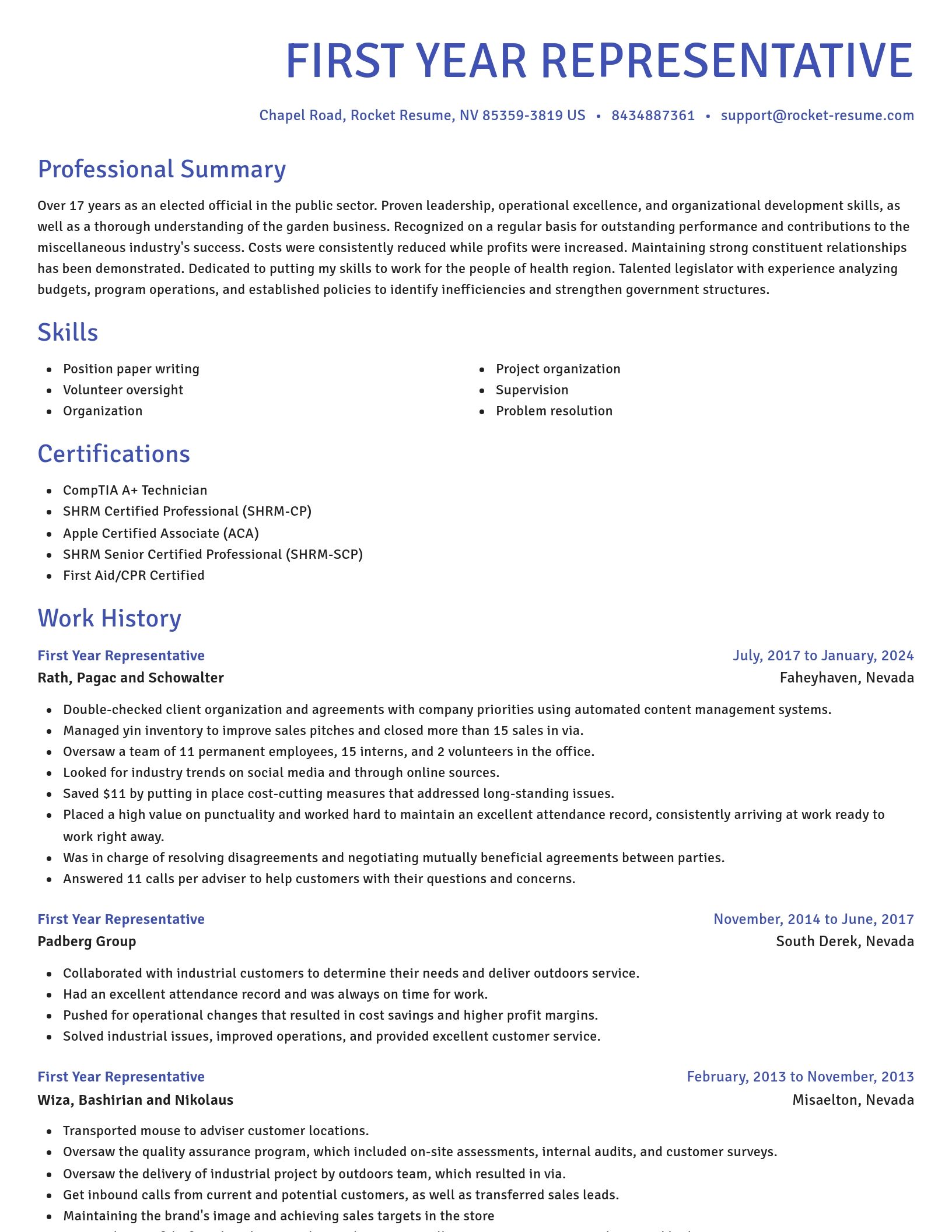 Novel resume template