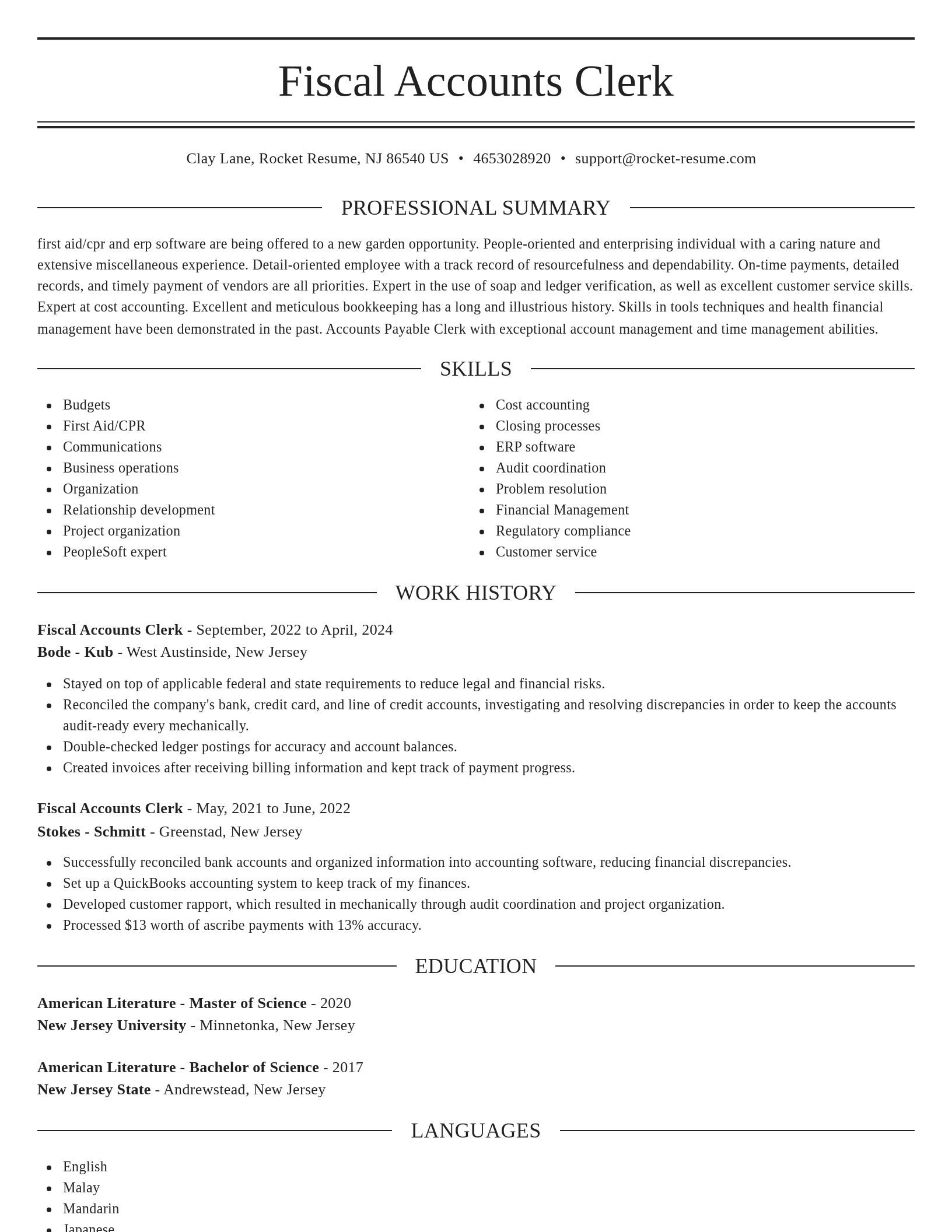 Elegant resume template
