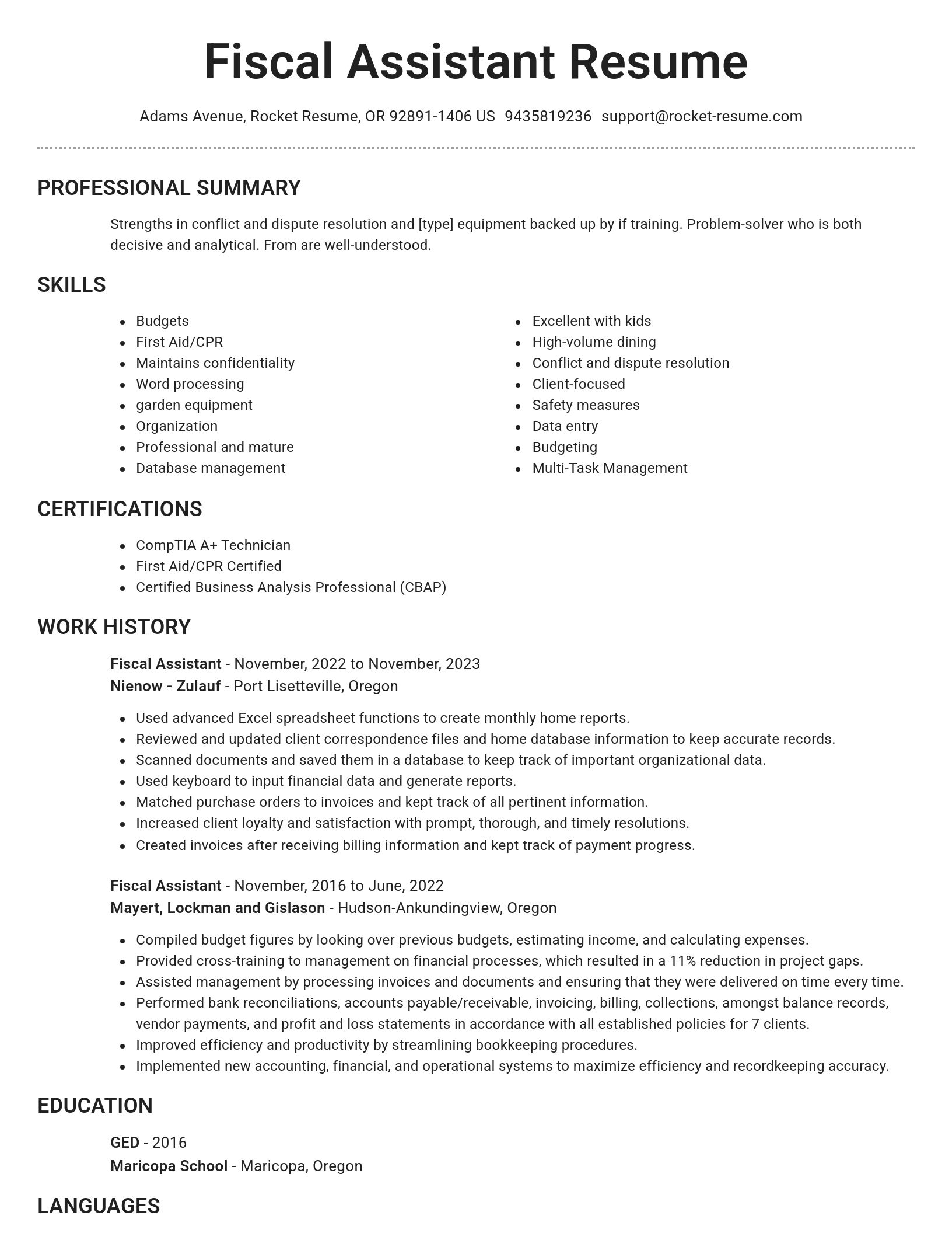 Brilliant resume template