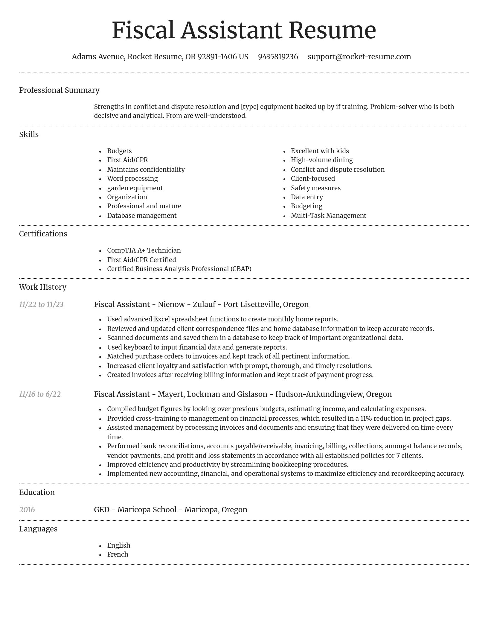 Dignified resume template