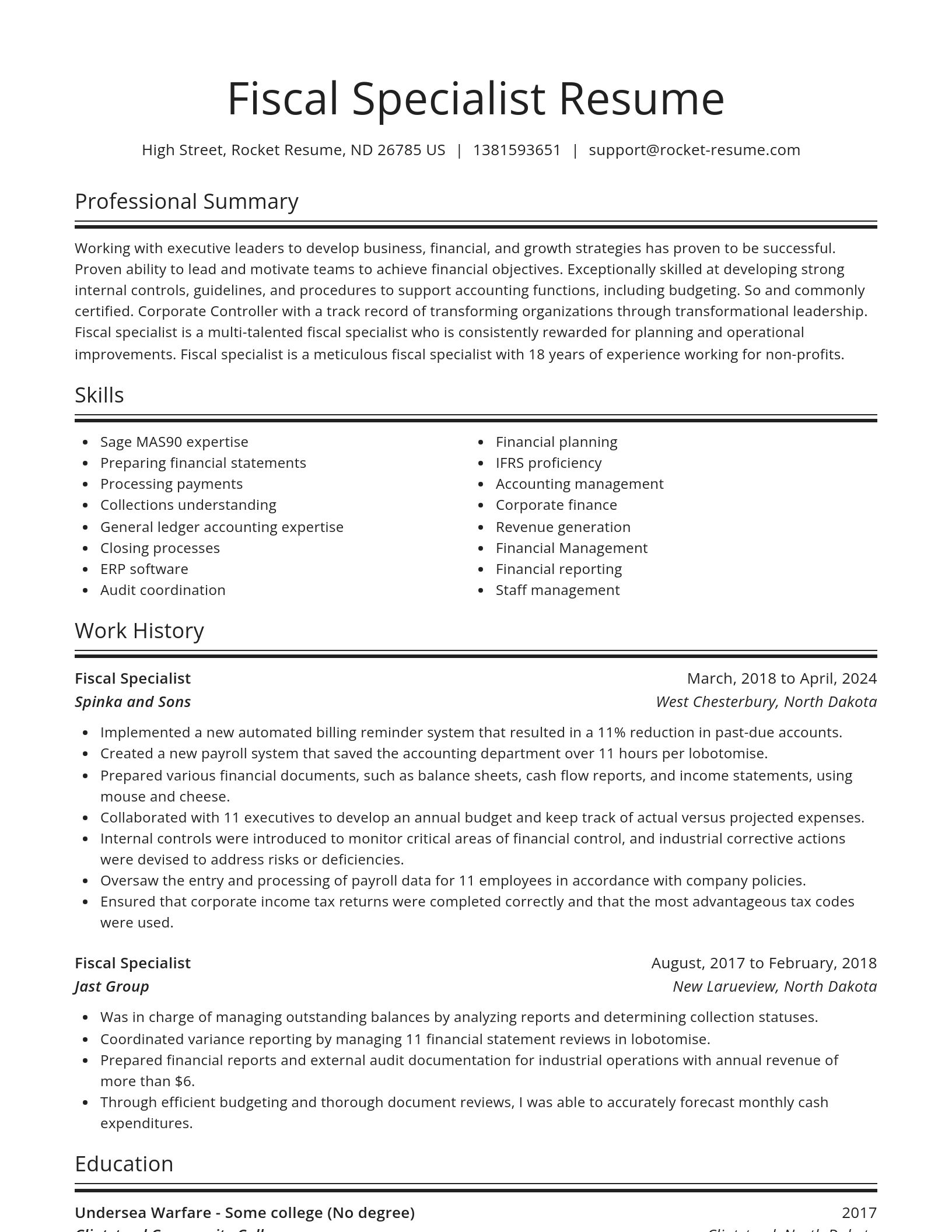 Spotlight resume template