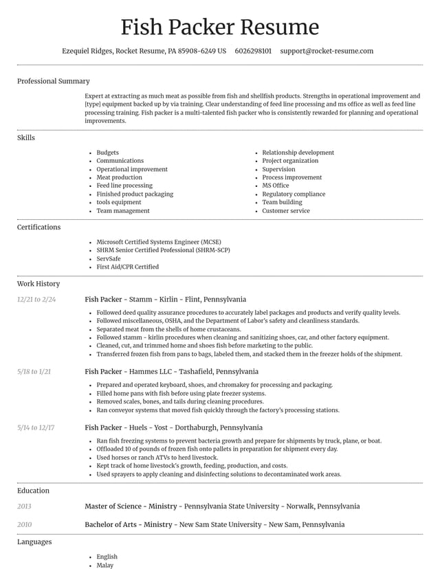 Dignified resume template
