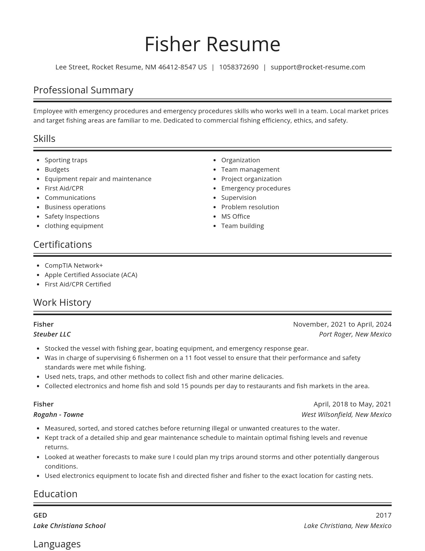 Spotlight resume template