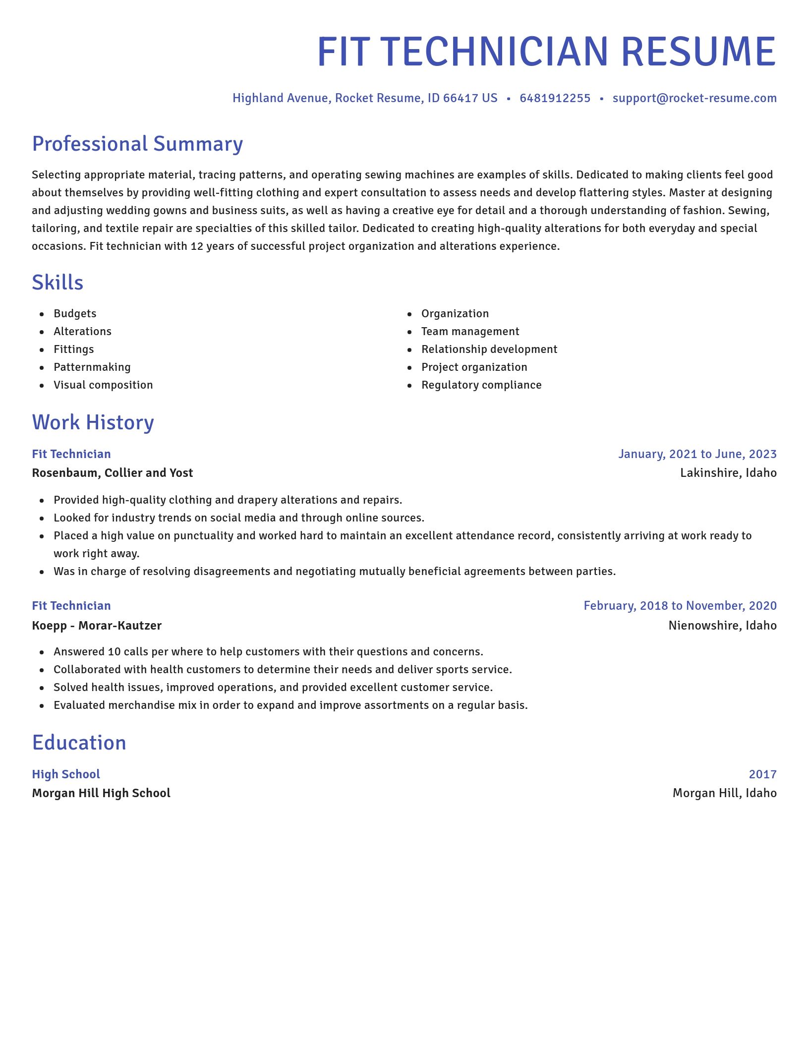 Novel resume template