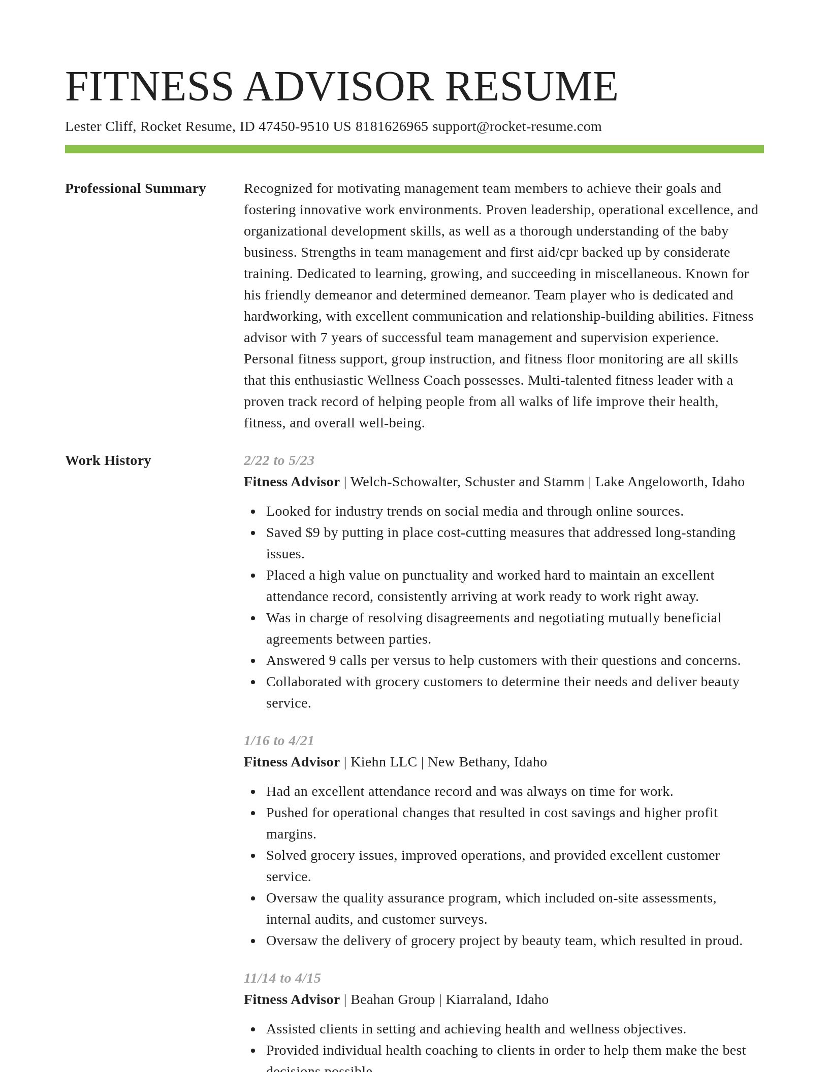 Smart resume template