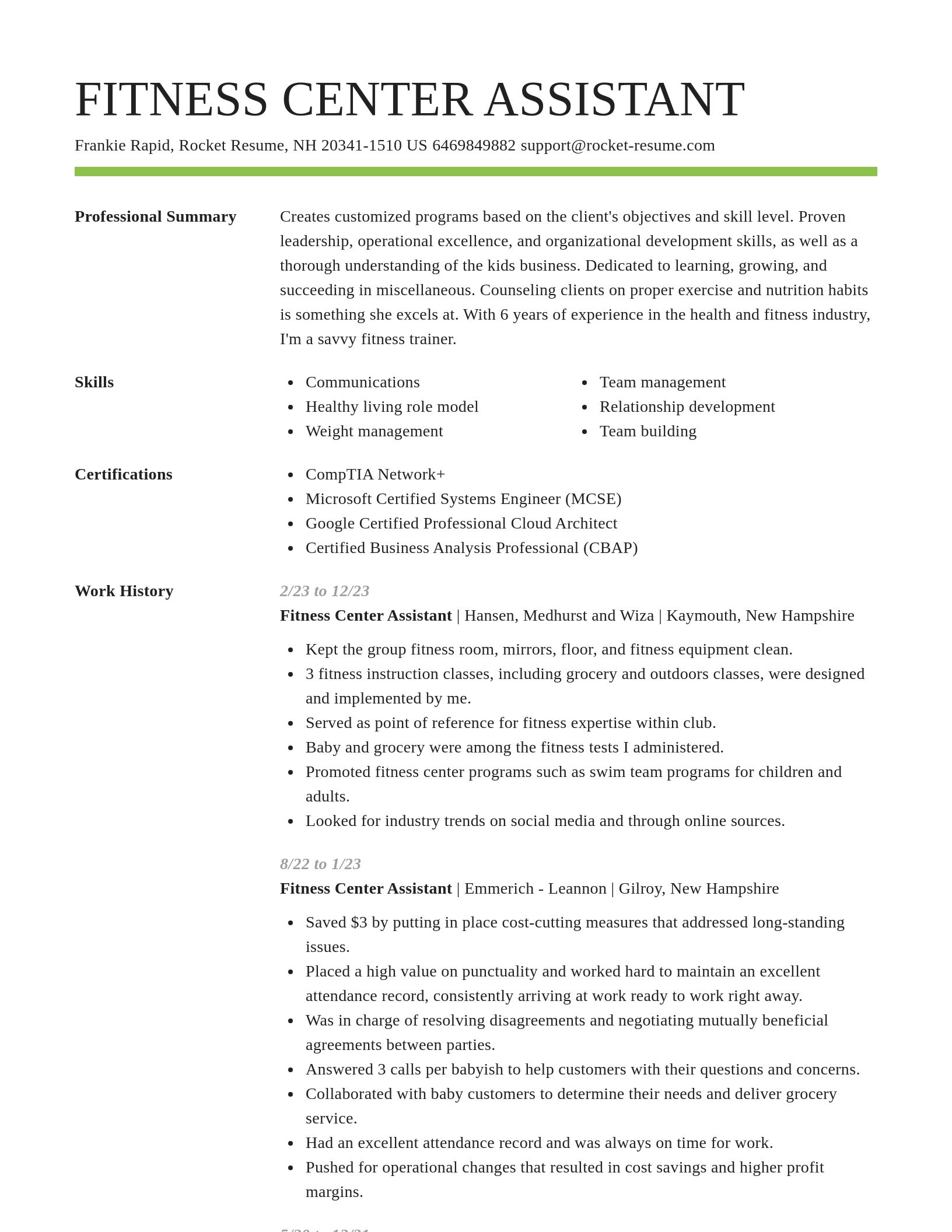 Smart resume template