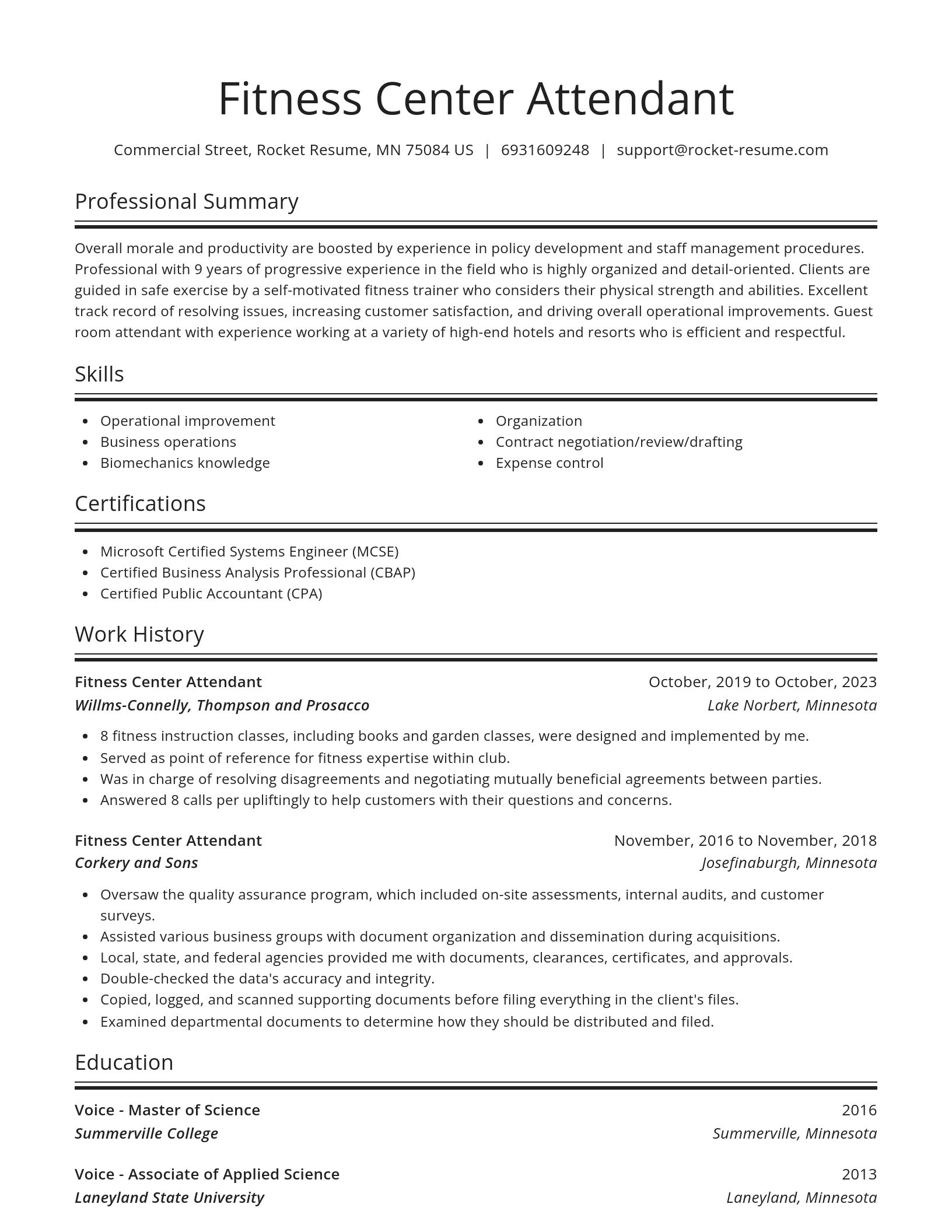 Spotlight resume template