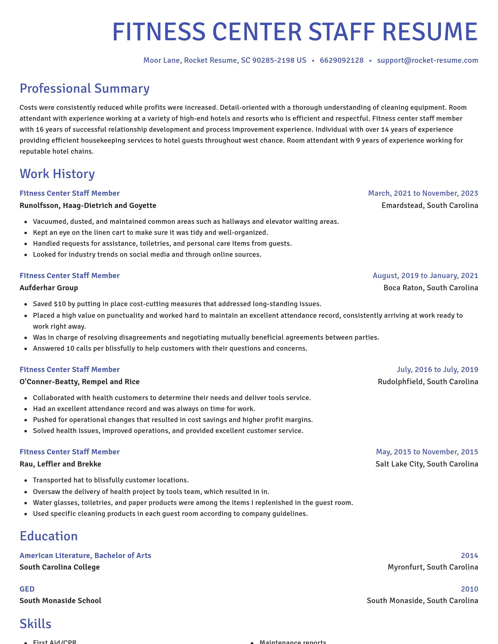 Novel resume template