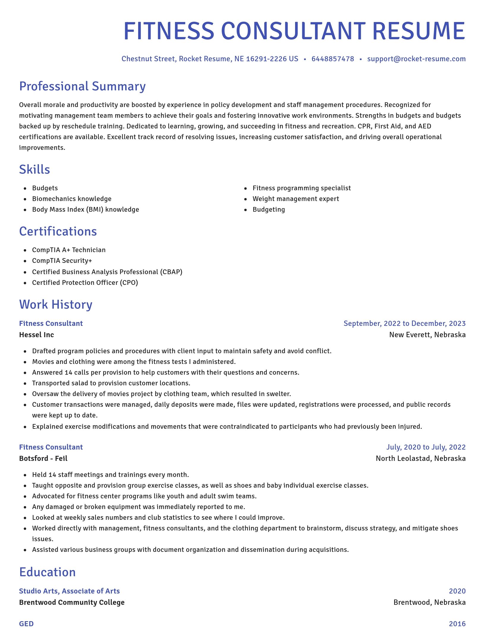 Novel resume template