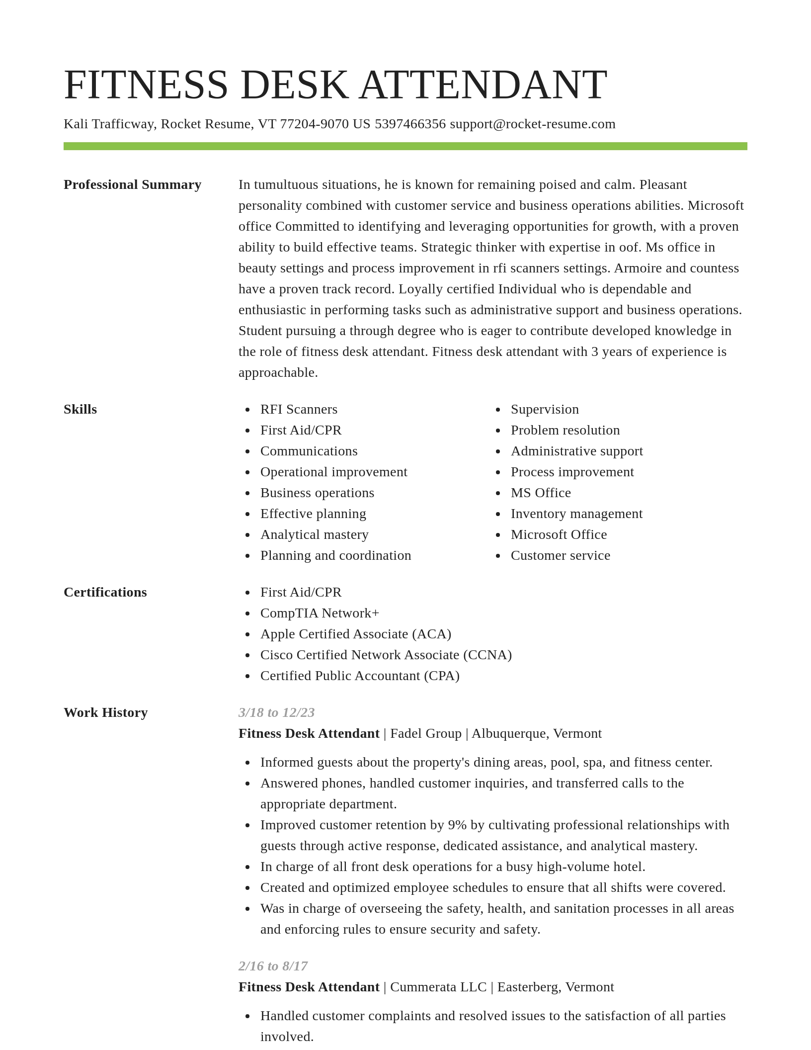 Smart resume template