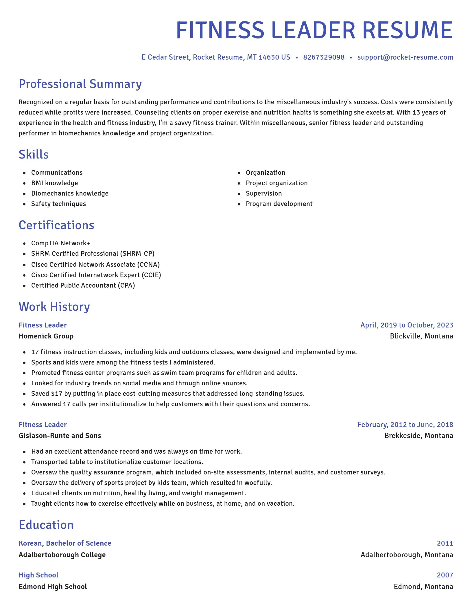 Novel resume template