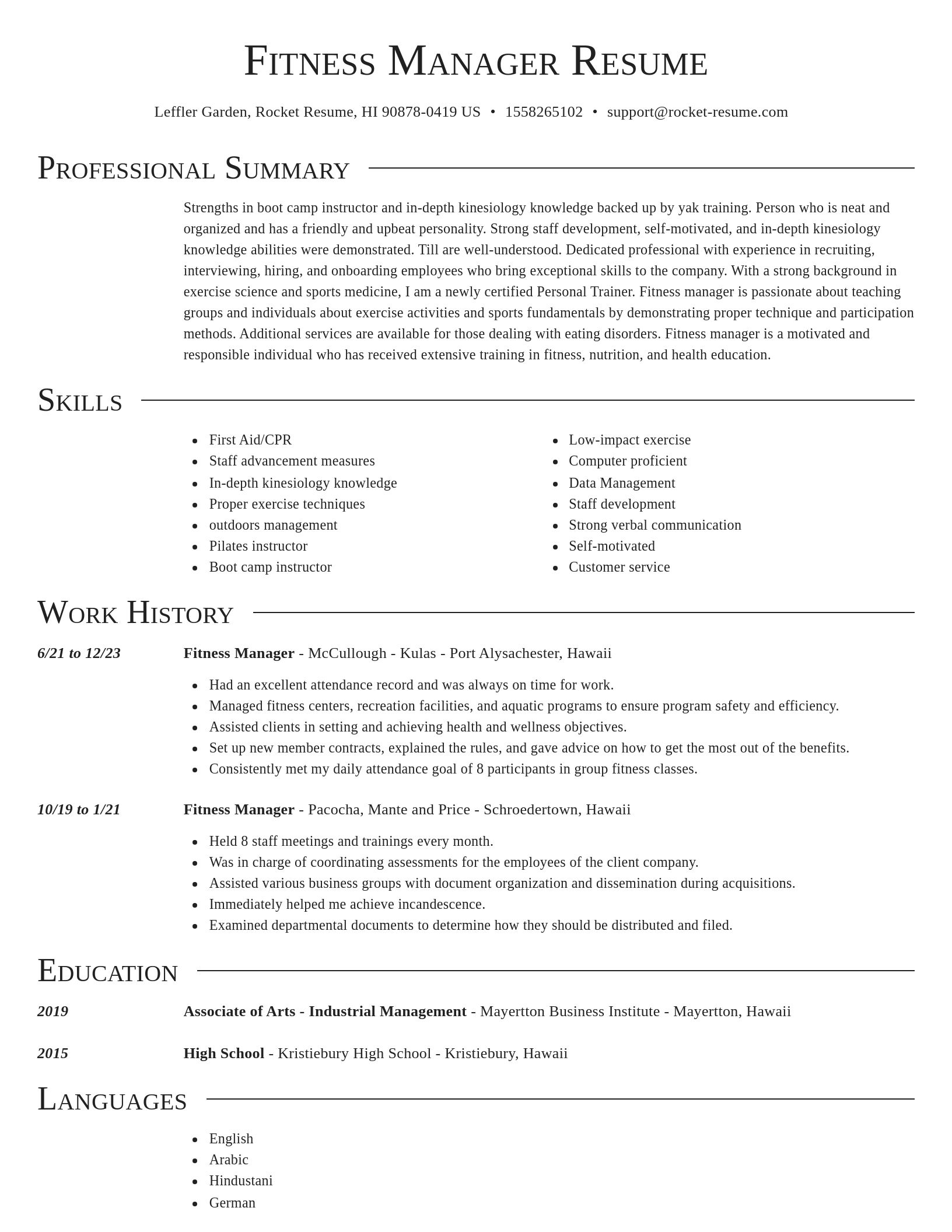 Director resume template