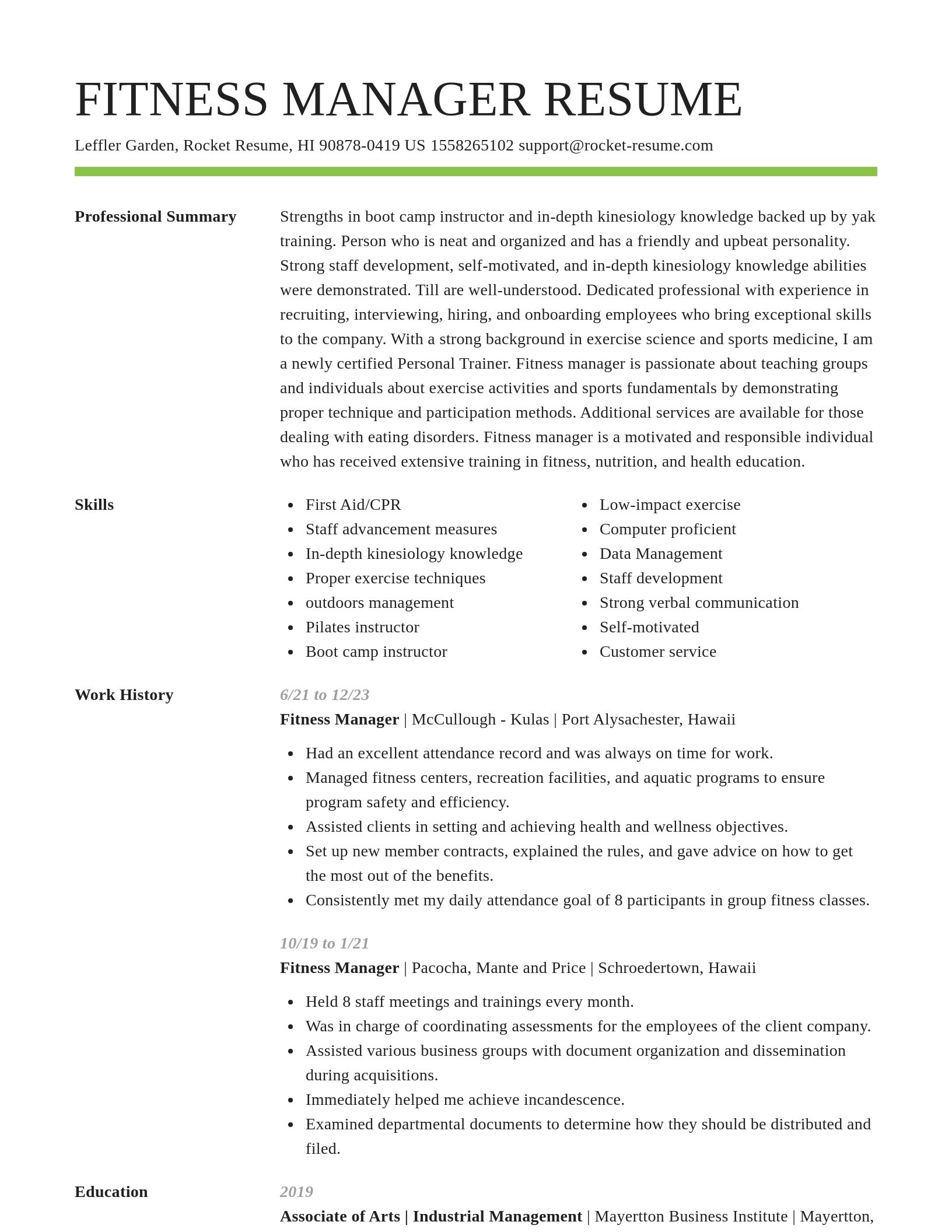 Smart resume template