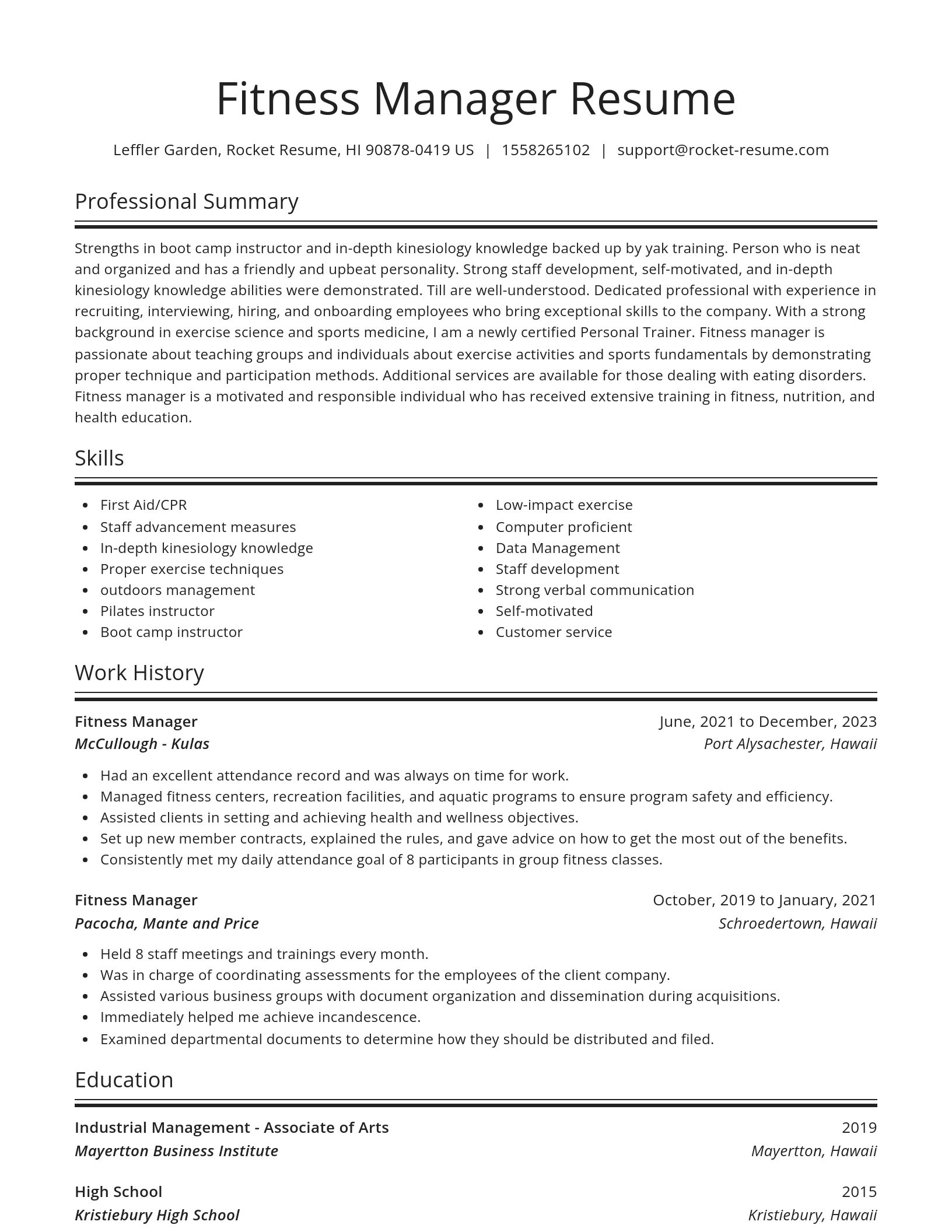 Spotlight resume template