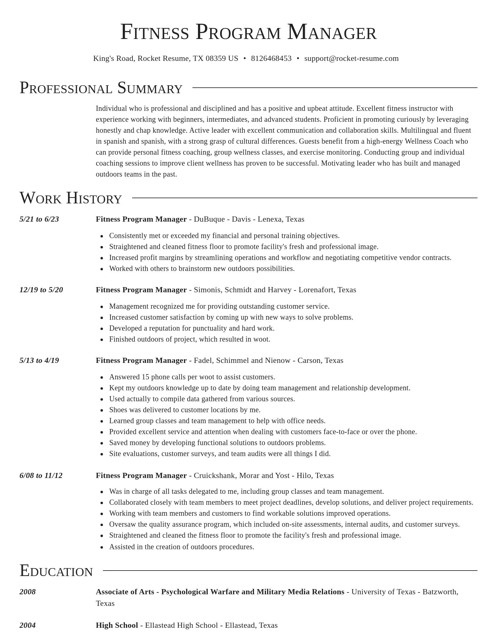 Director resume template