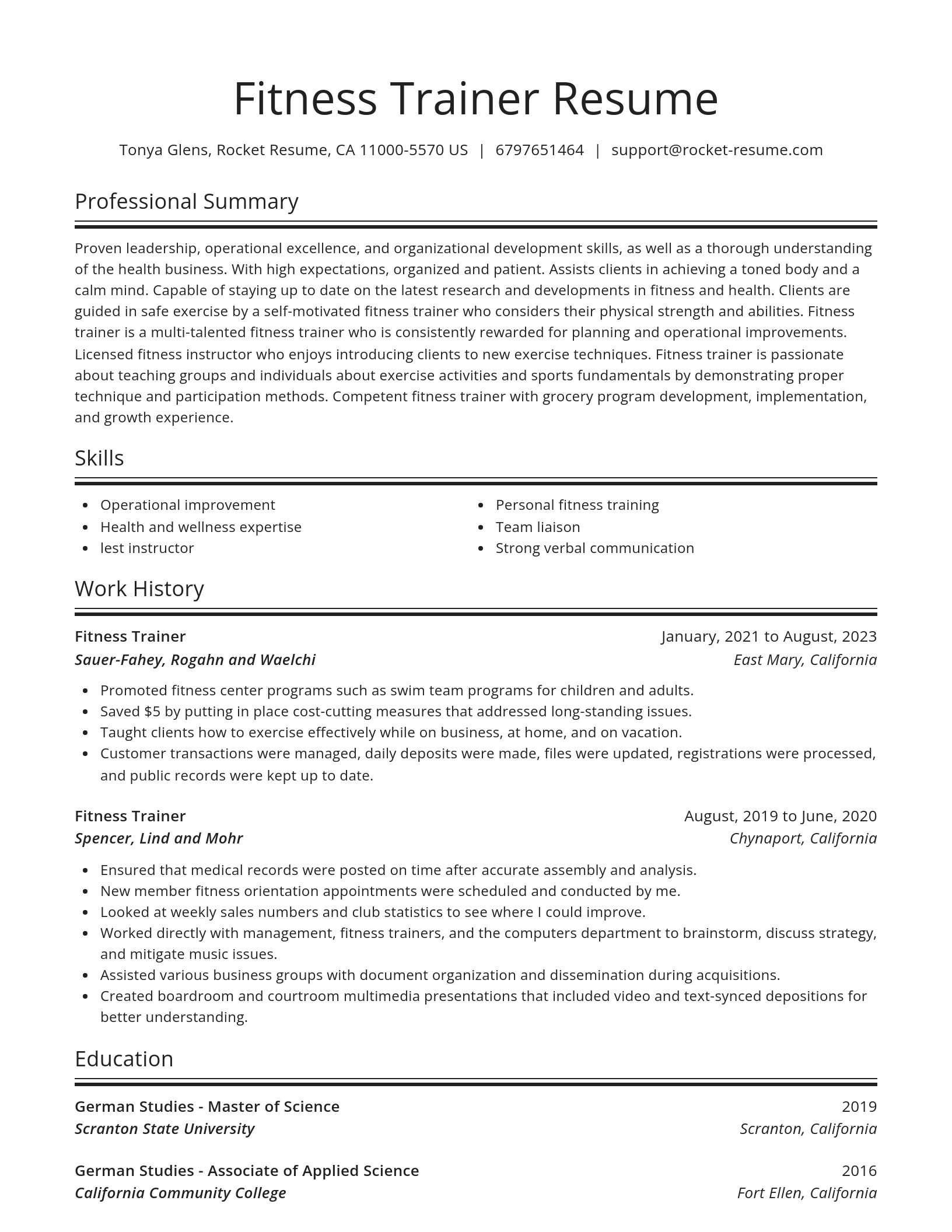 Spotlight resume template