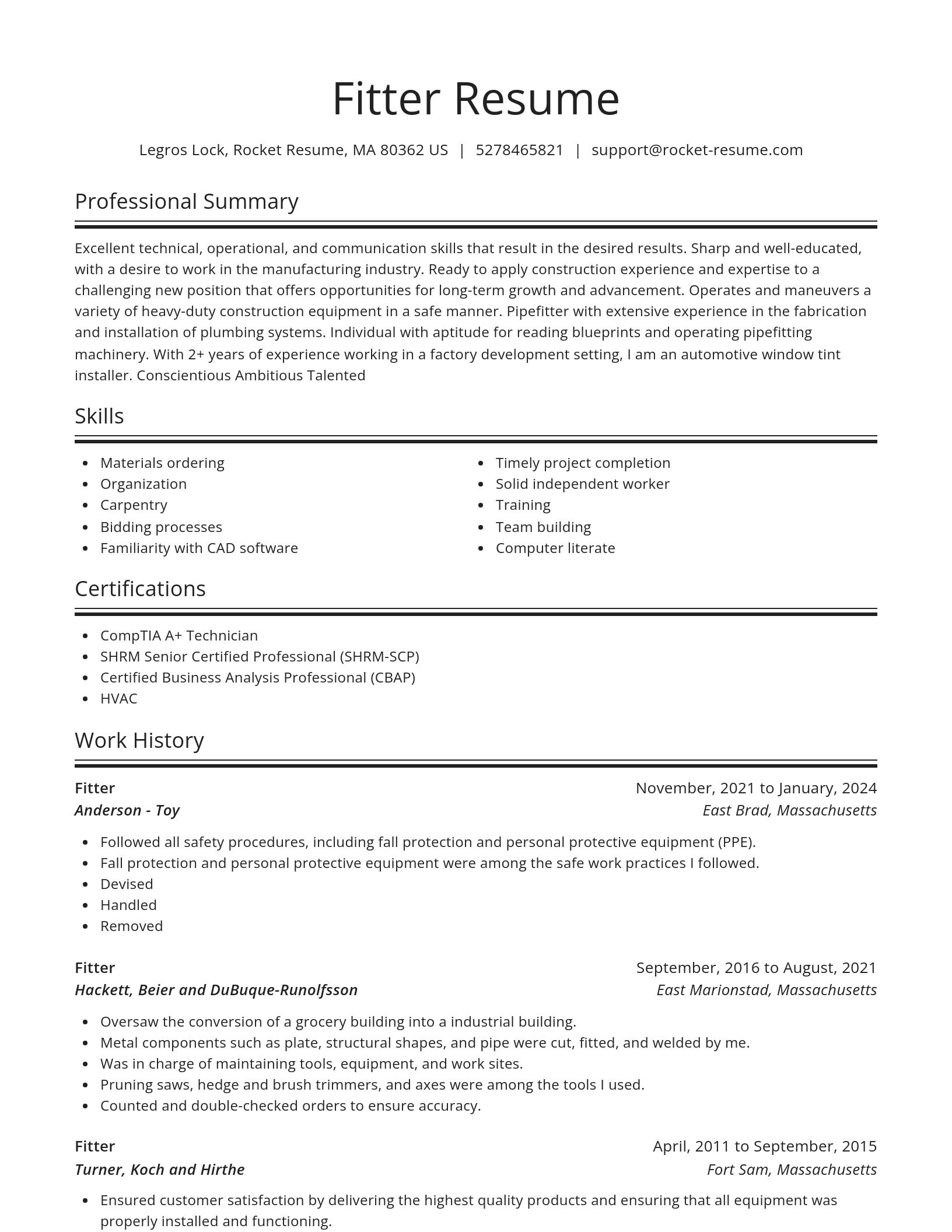 Spotlight resume template