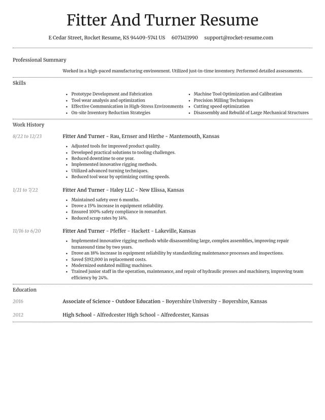 Dignified resume template