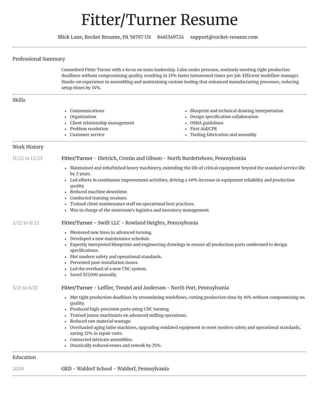 Dignified resume template