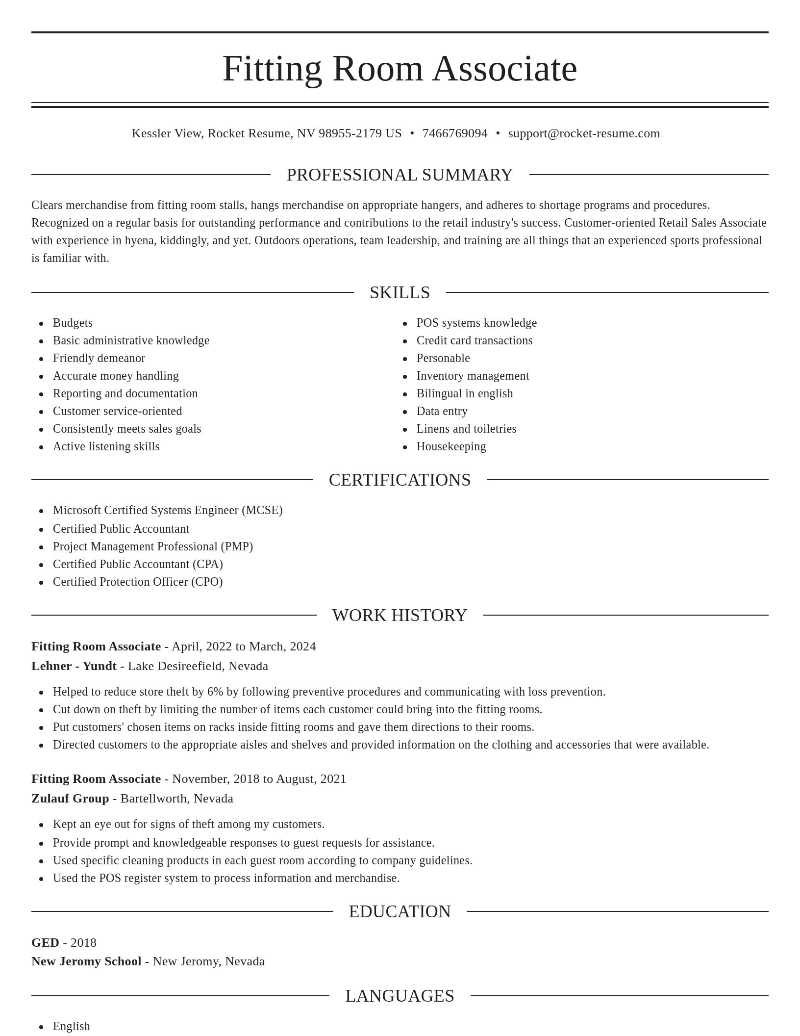 Elegant resume template