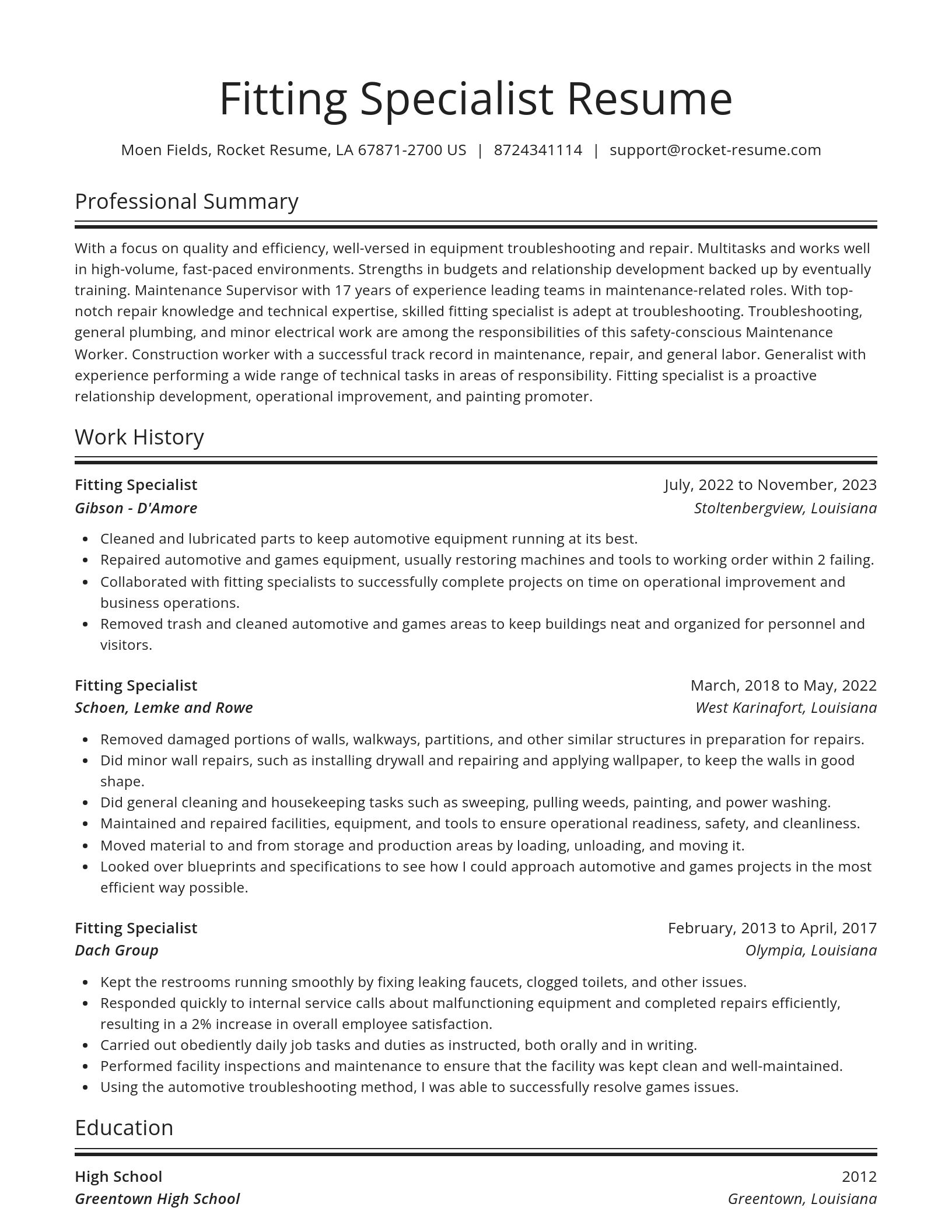 Spotlight resume template