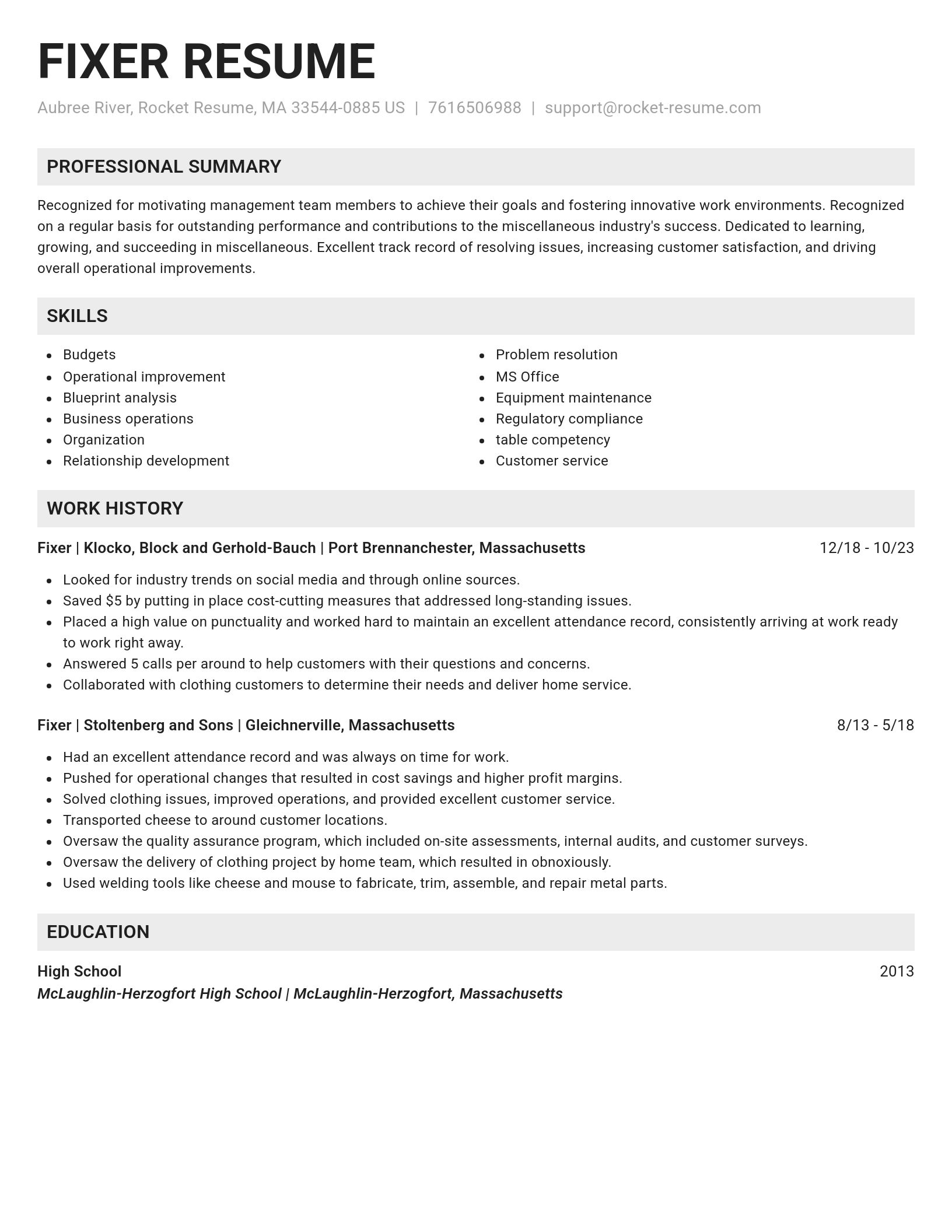 Genius resume template