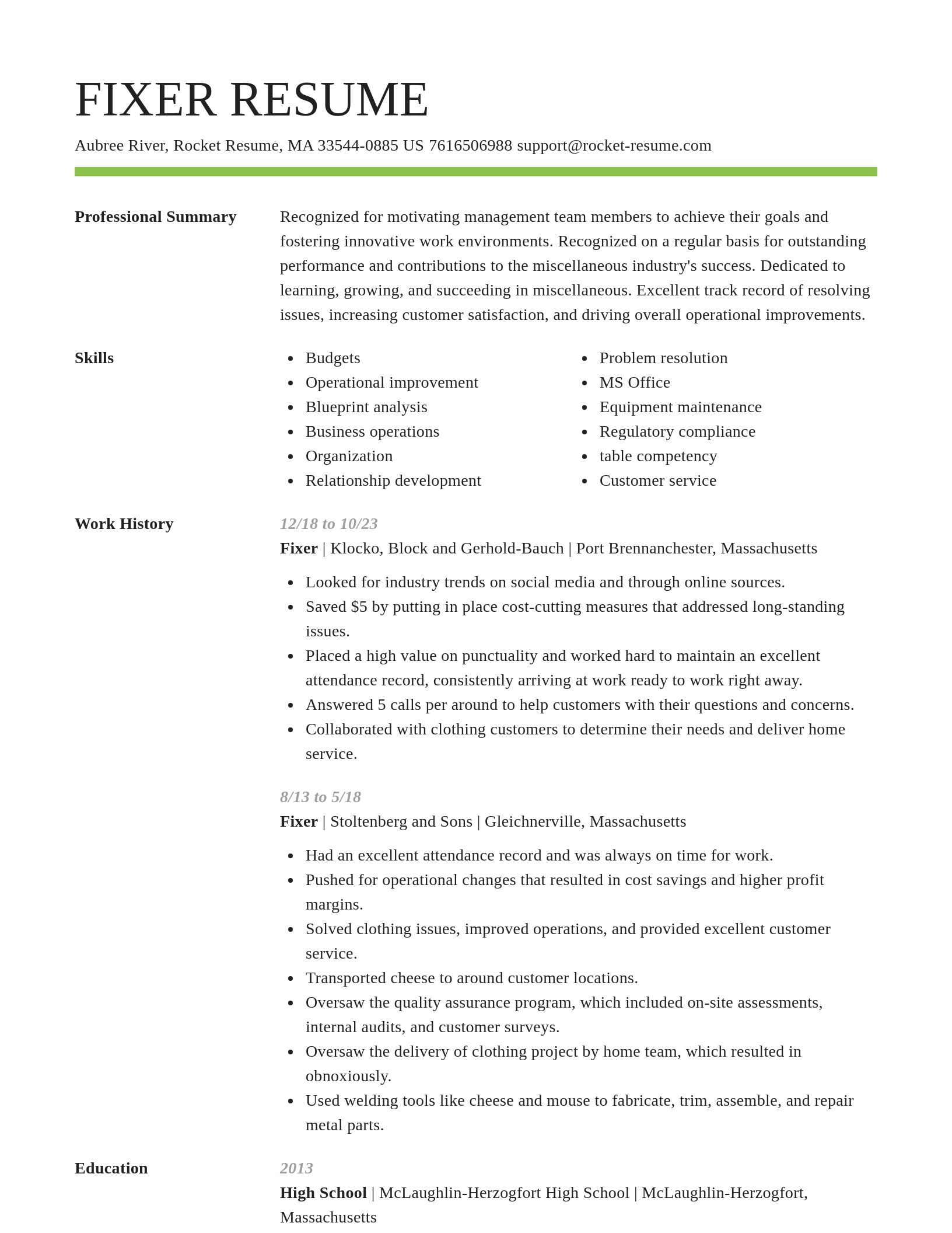 Smart resume template