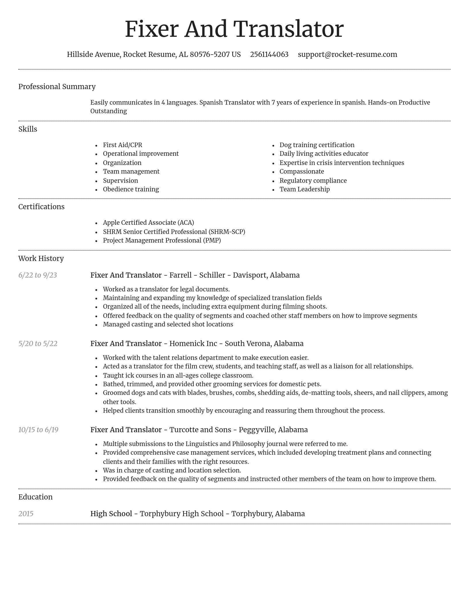 Dignified resume template
