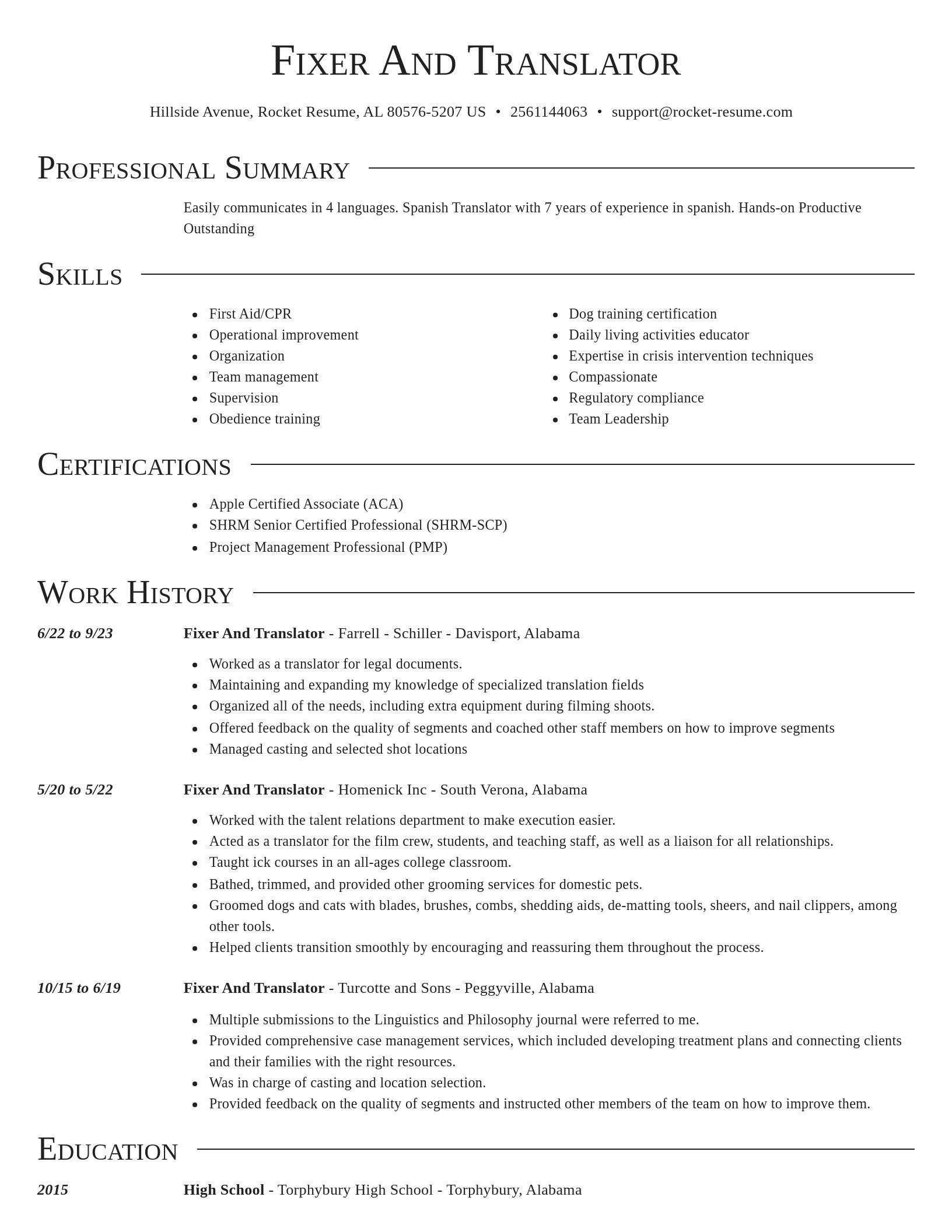 Director resume template