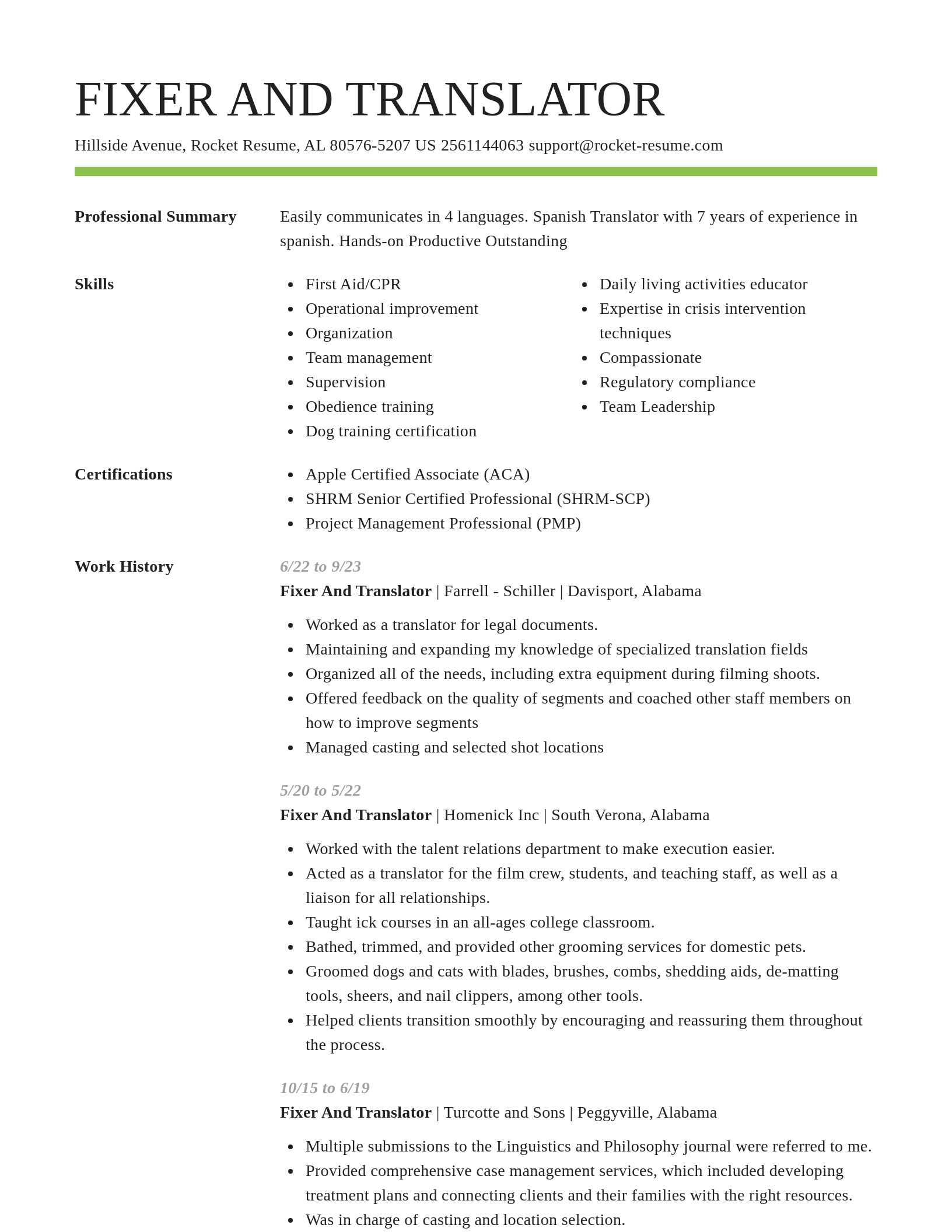 Smart resume template