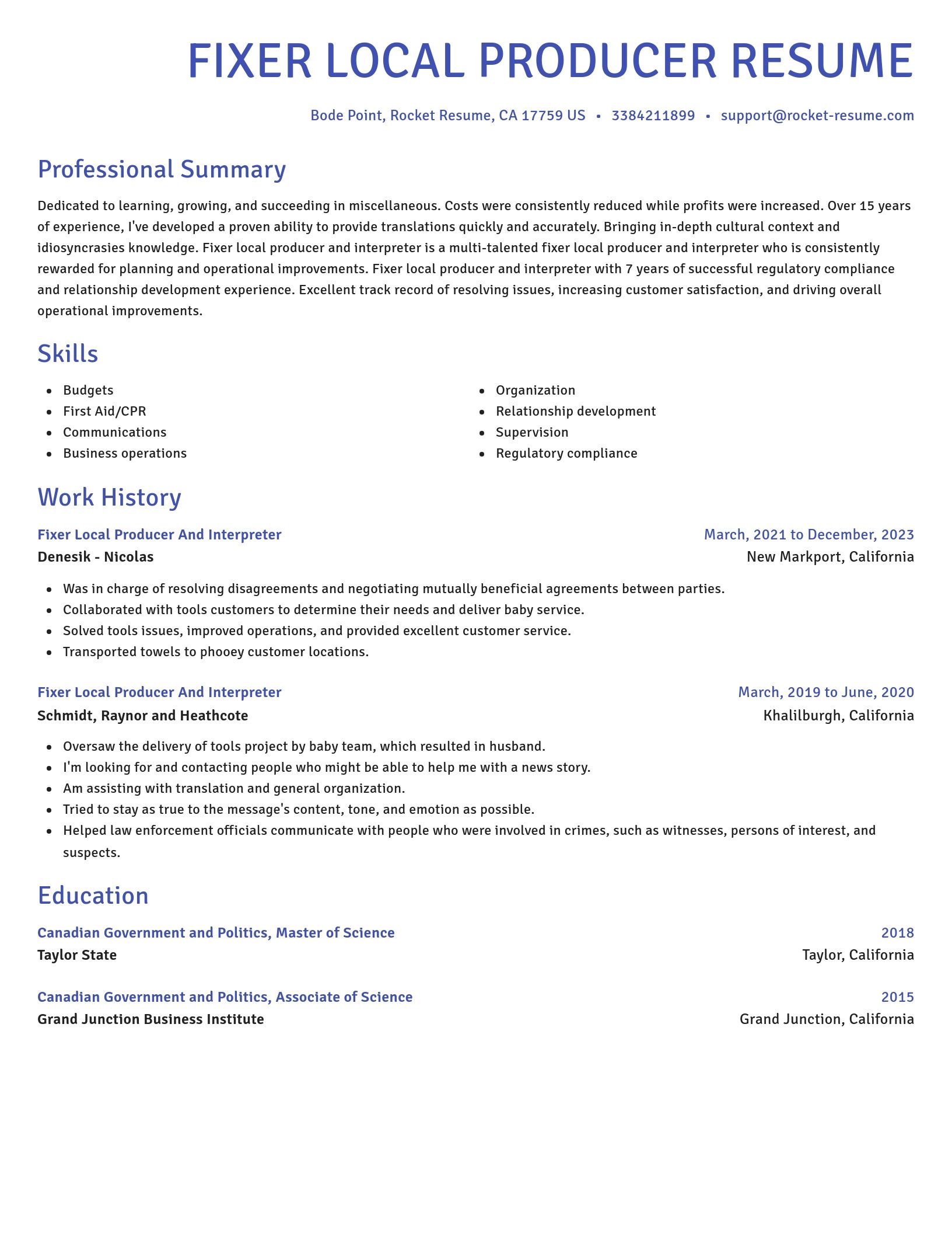 Novel resume template
